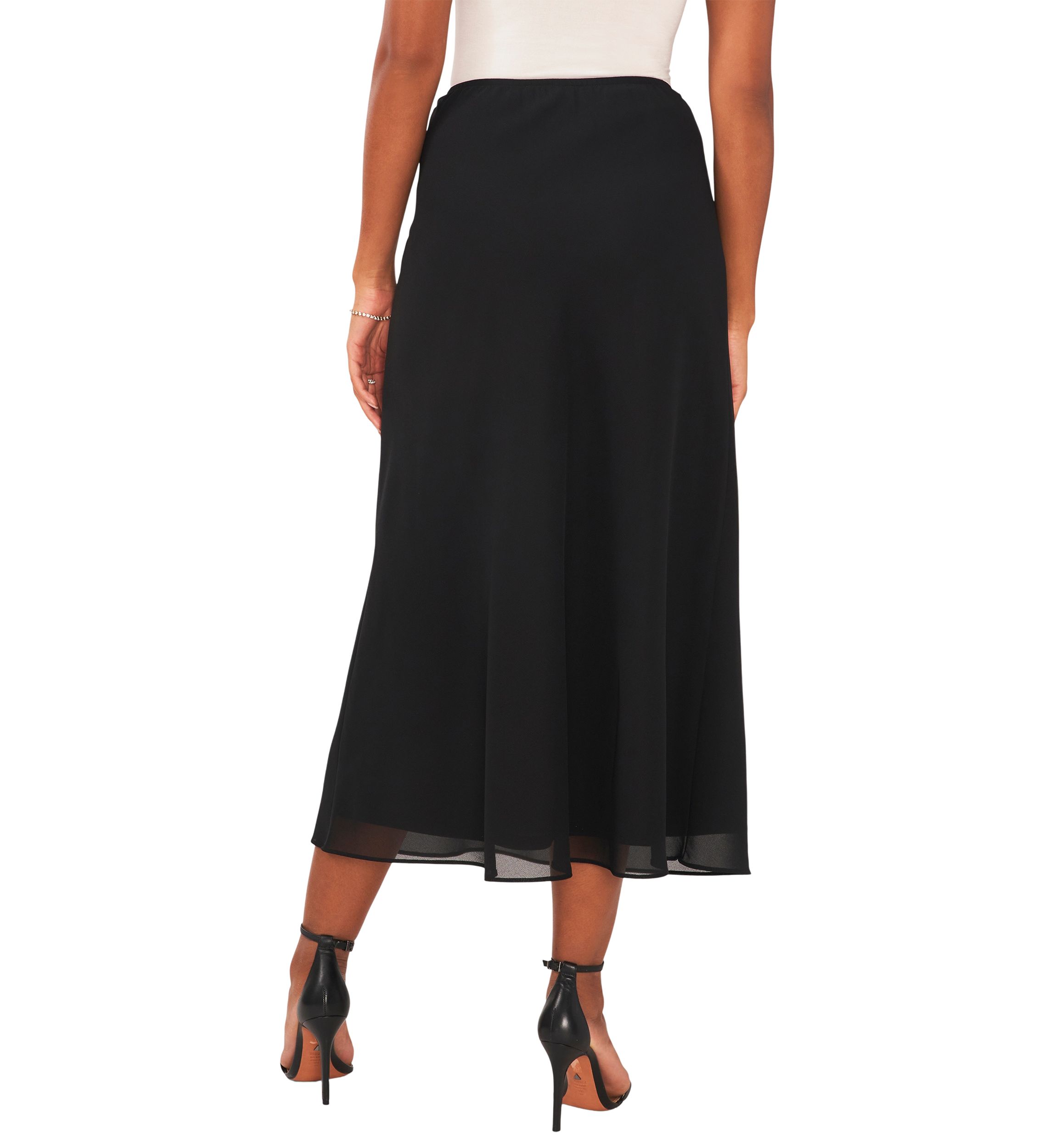 Womens A-Line Midi Chiffon Skirt 