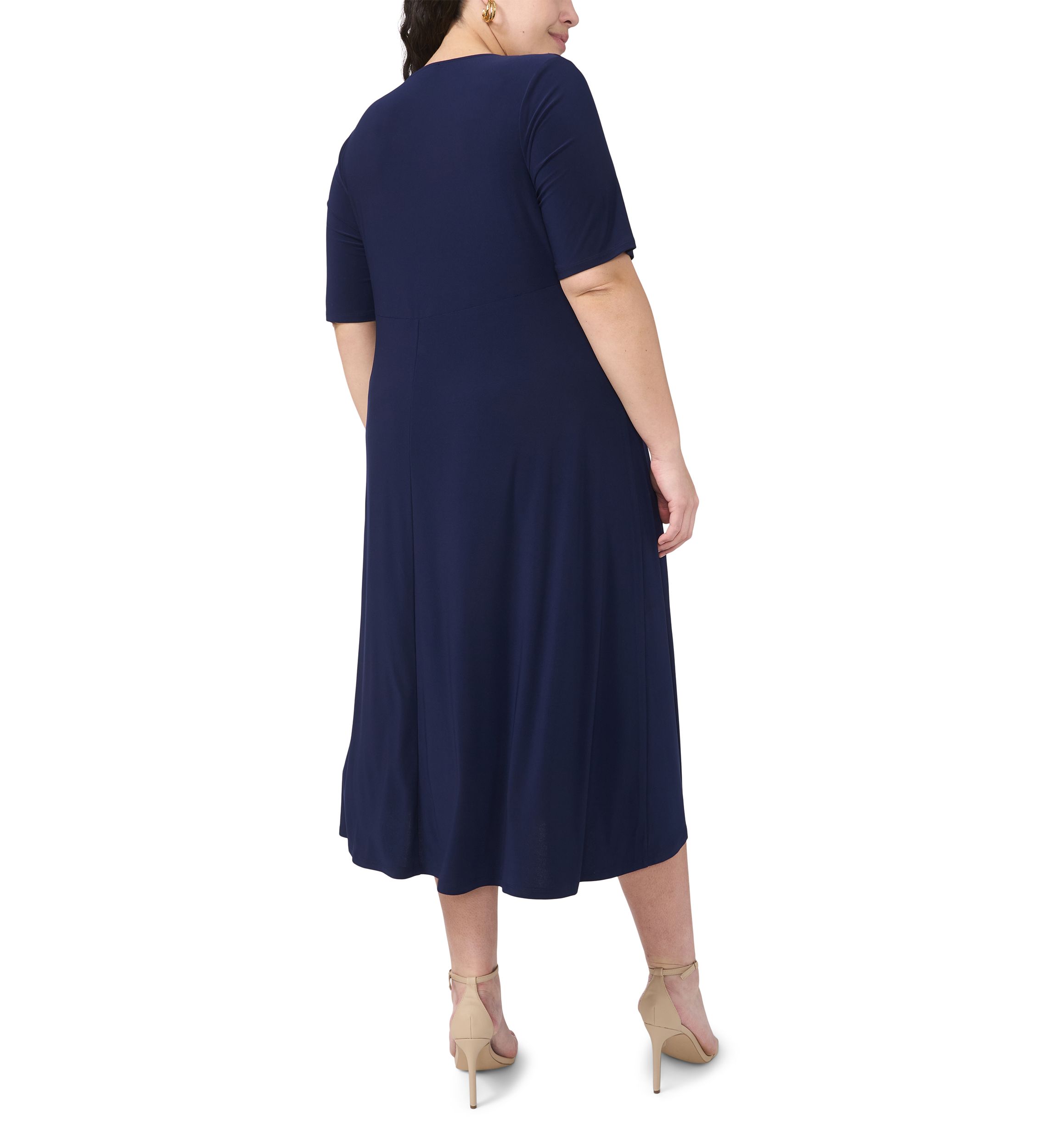 Plus Size Short Sleeve V-Neck Dress