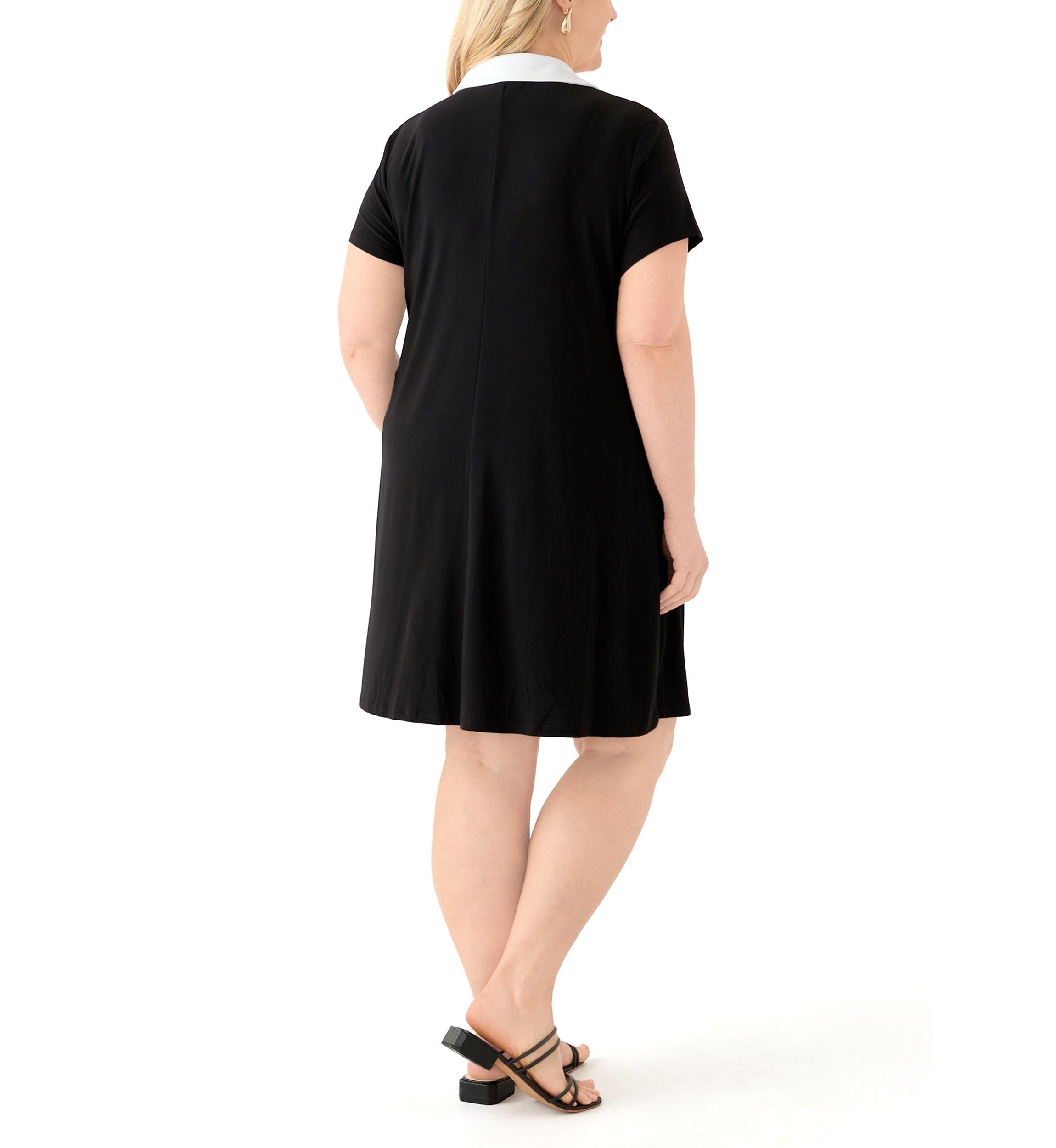 Plus Size Collared A-Line Dress 