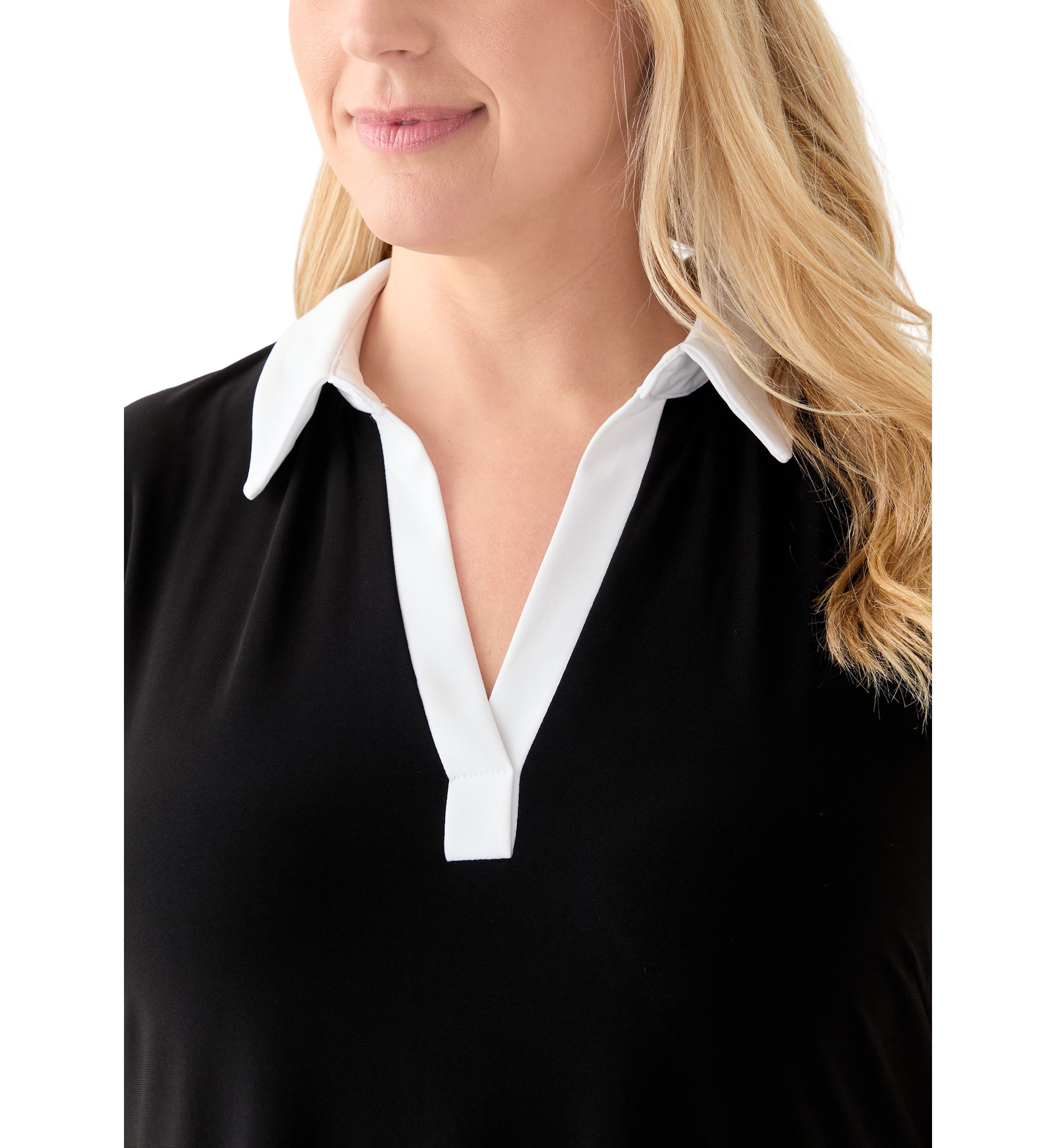 Plus Size Collared A-Line Dress 