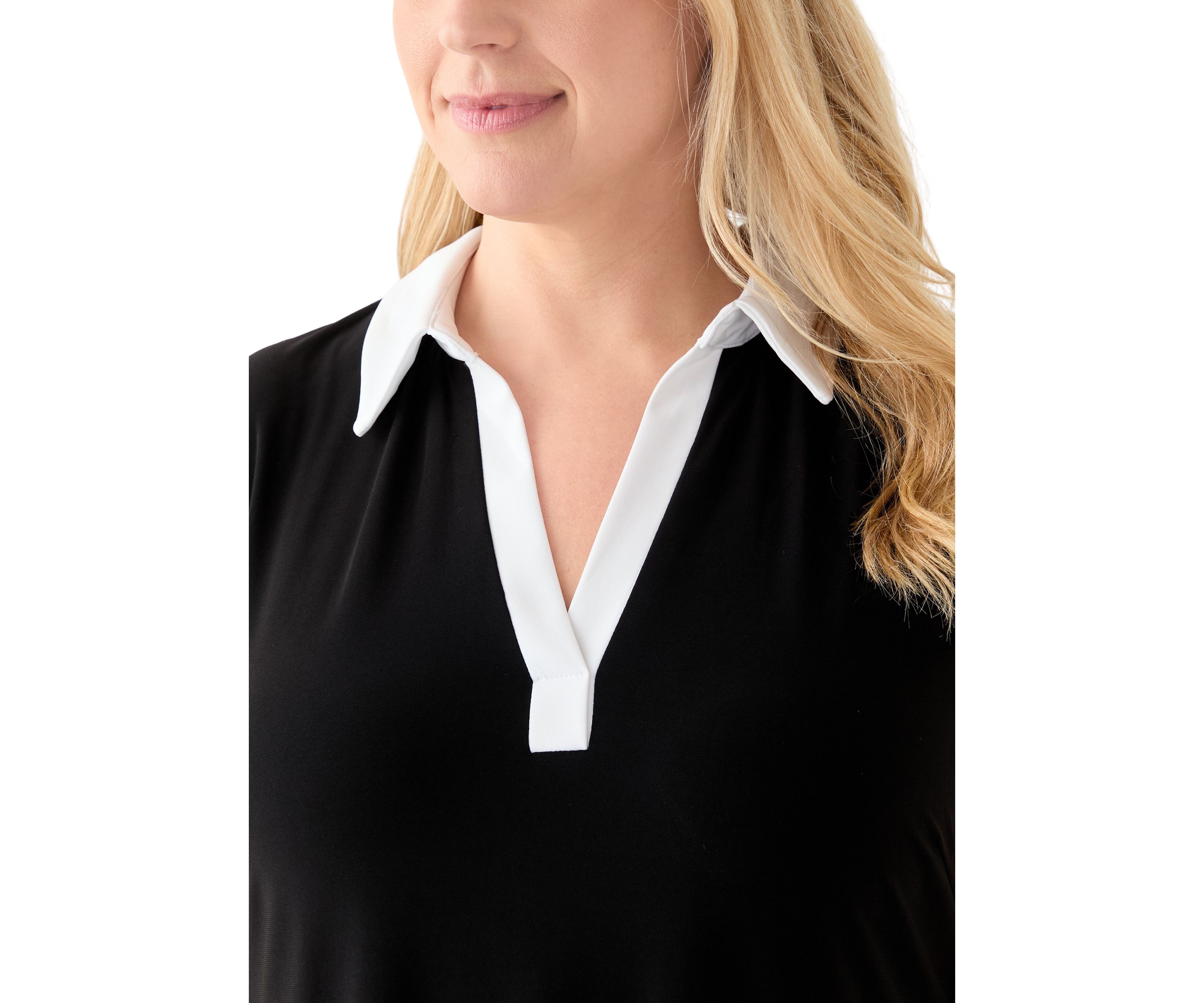 Plus Size Collared A-Line Dress 