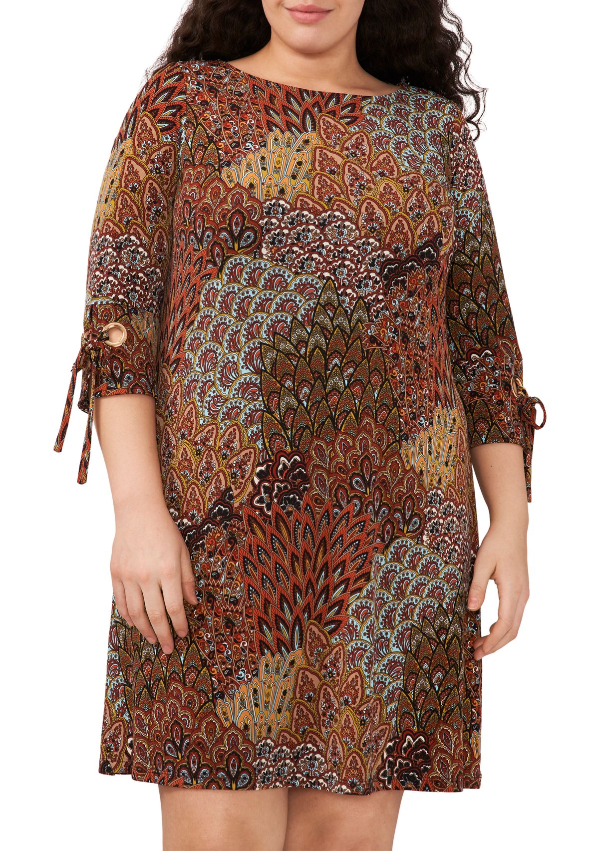 Plus Size Printed A-Line Dress