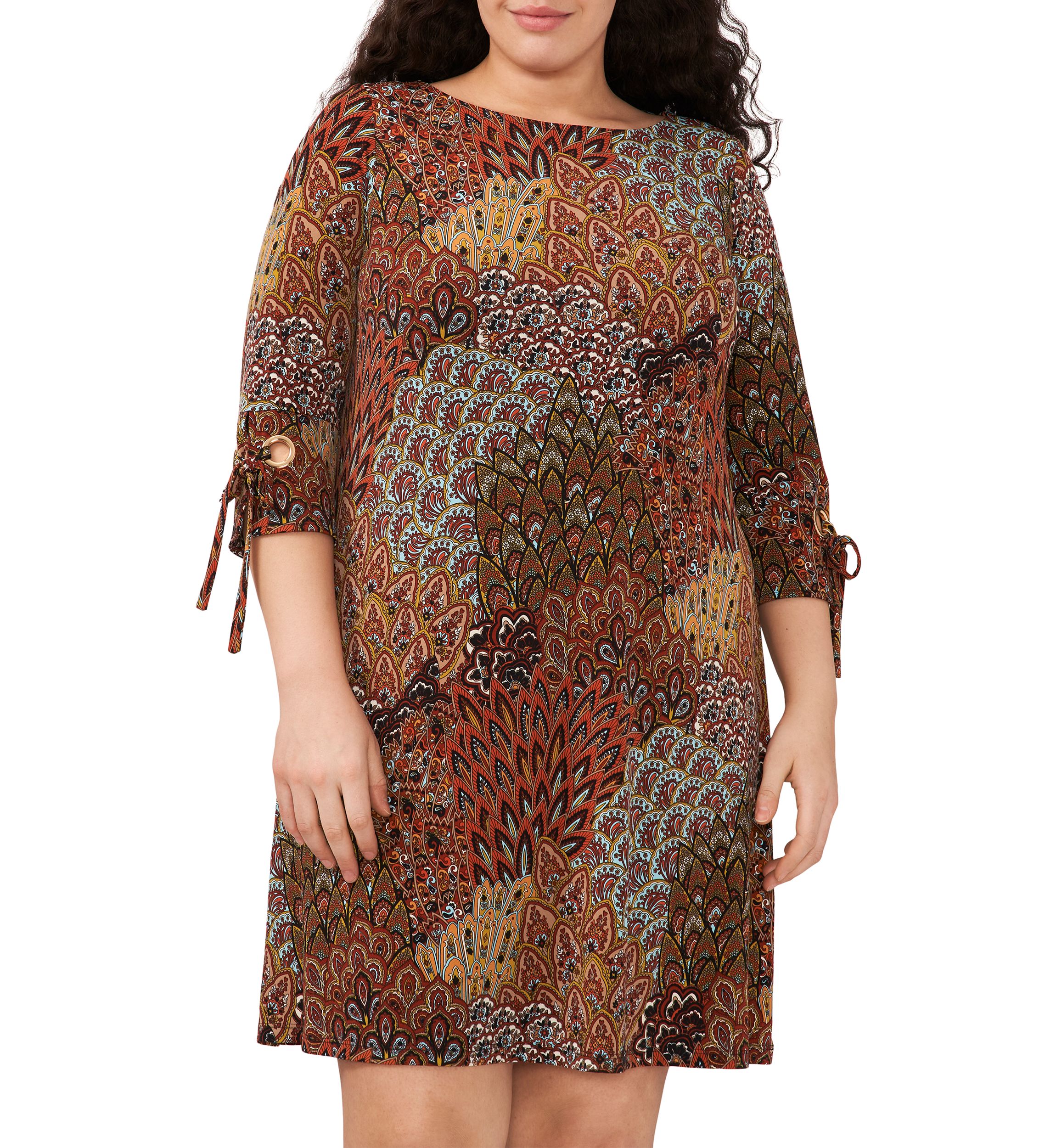 Plus Size Printed A-Line Dress