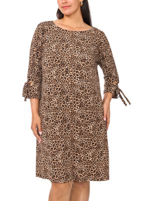 MSK Women's Plus Size 3/4 Sleeve Printed A-Line Dress, 3X