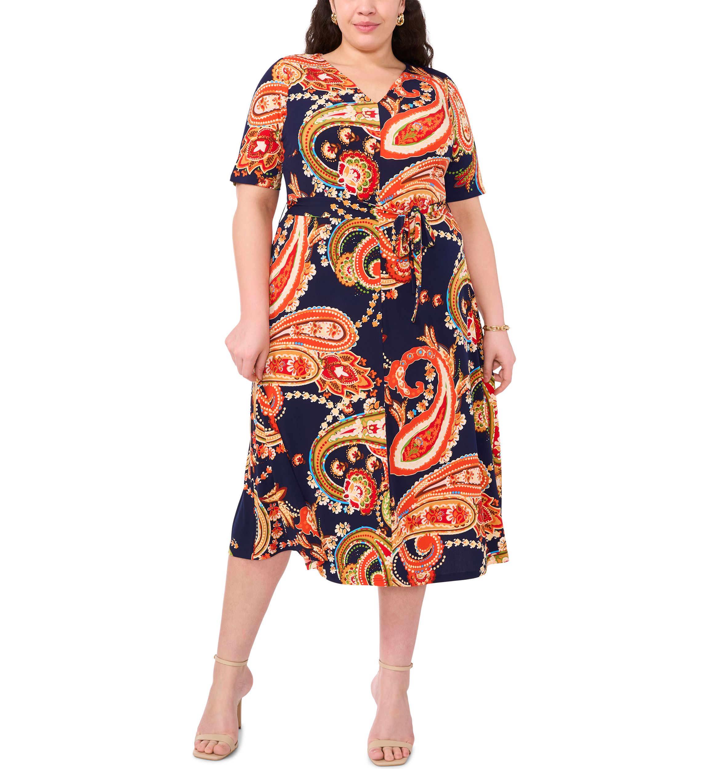 Plus Size Paisley Print Dress