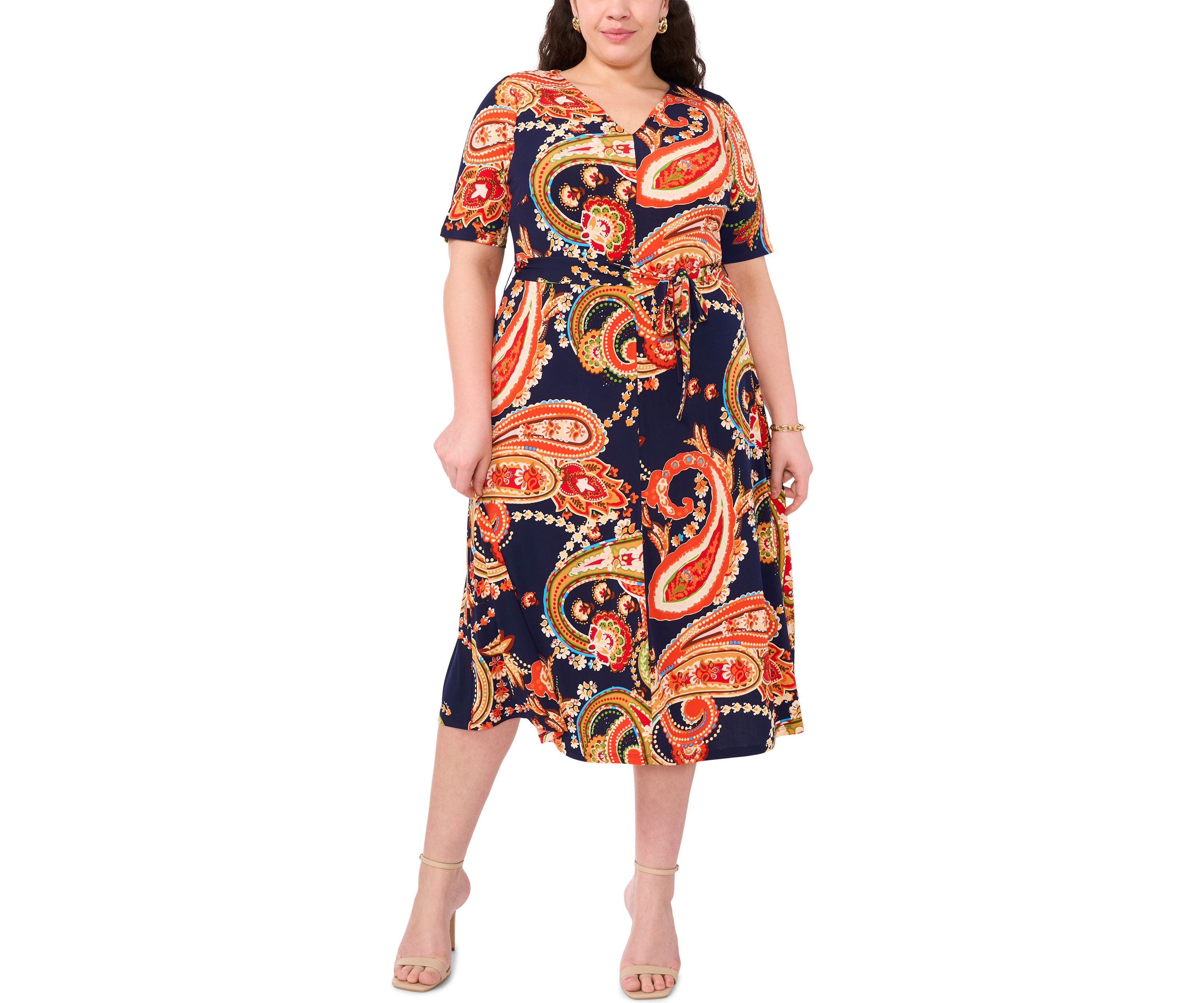 Plus Size Paisley Print Dress