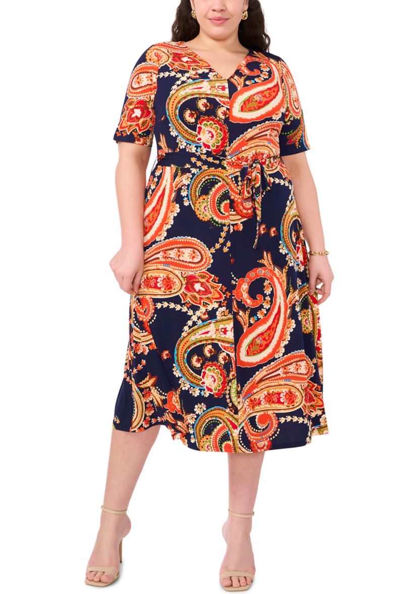 Plus Size Paisley Print Dress