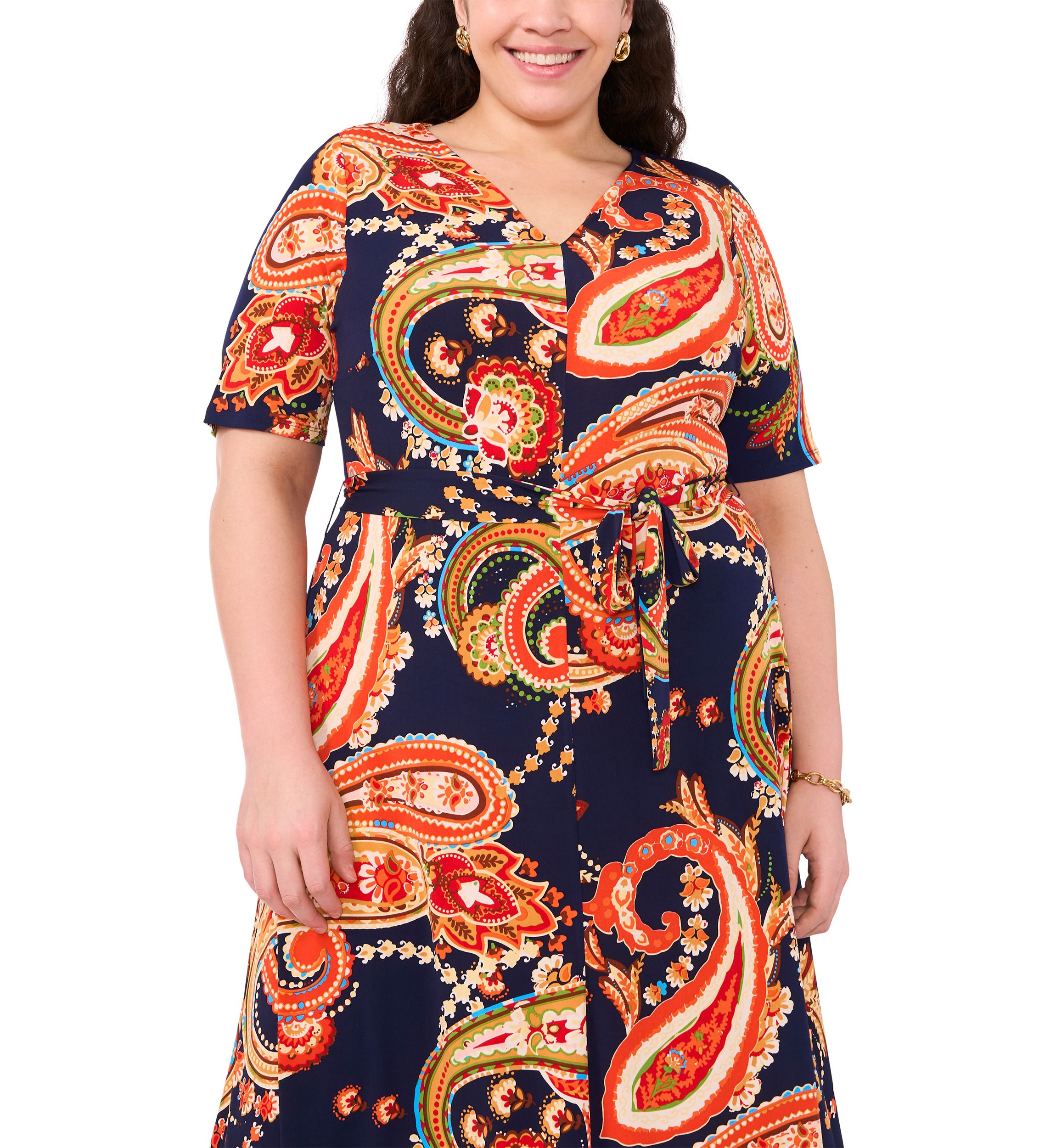 Plus Size Paisley Print Dress