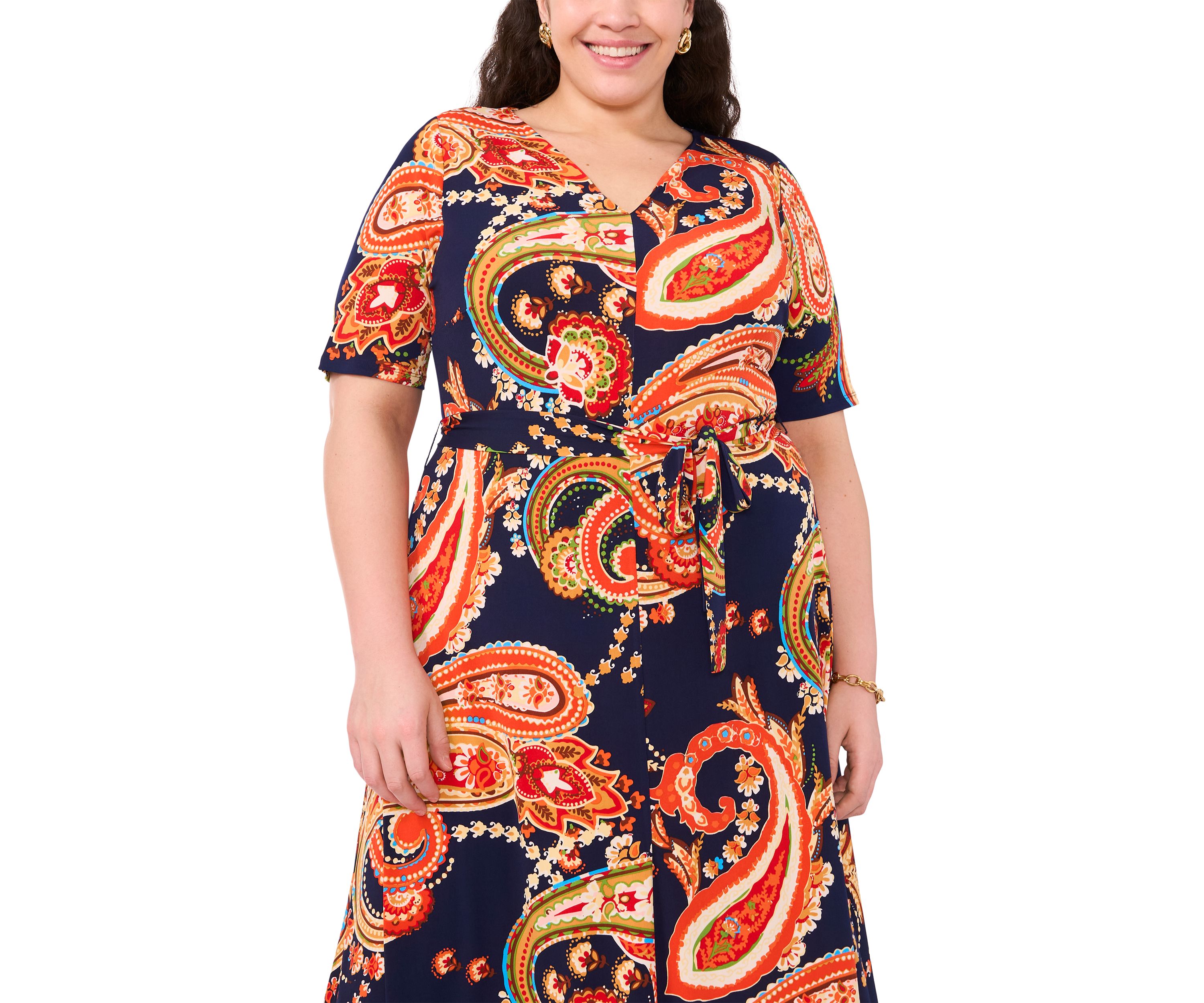 Plus Size Paisley Print Dress