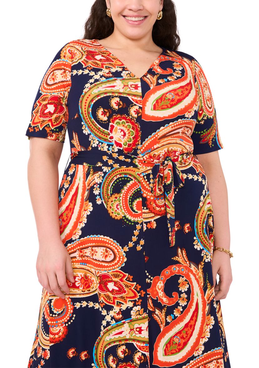 Plus Size Paisley Print Dress