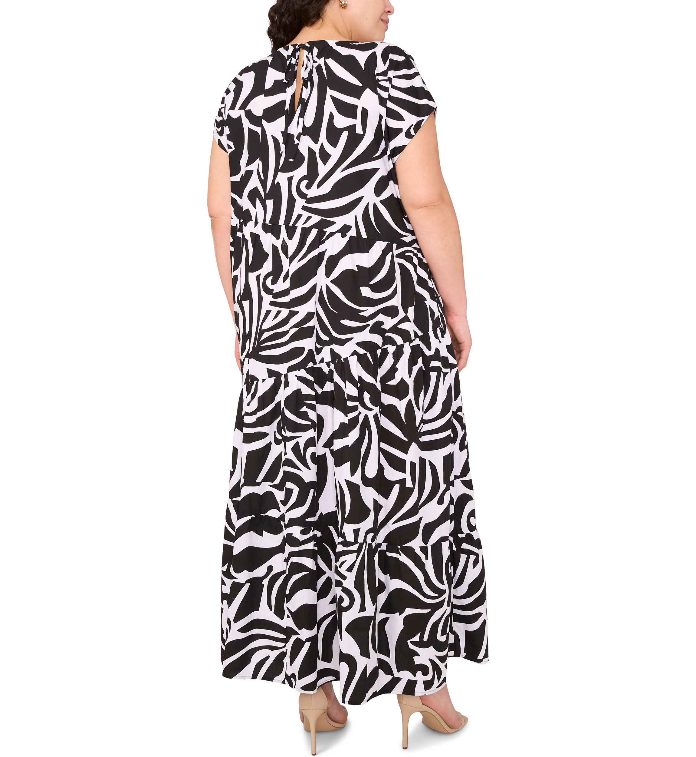 Plus Size Crew Neck Printed Dress