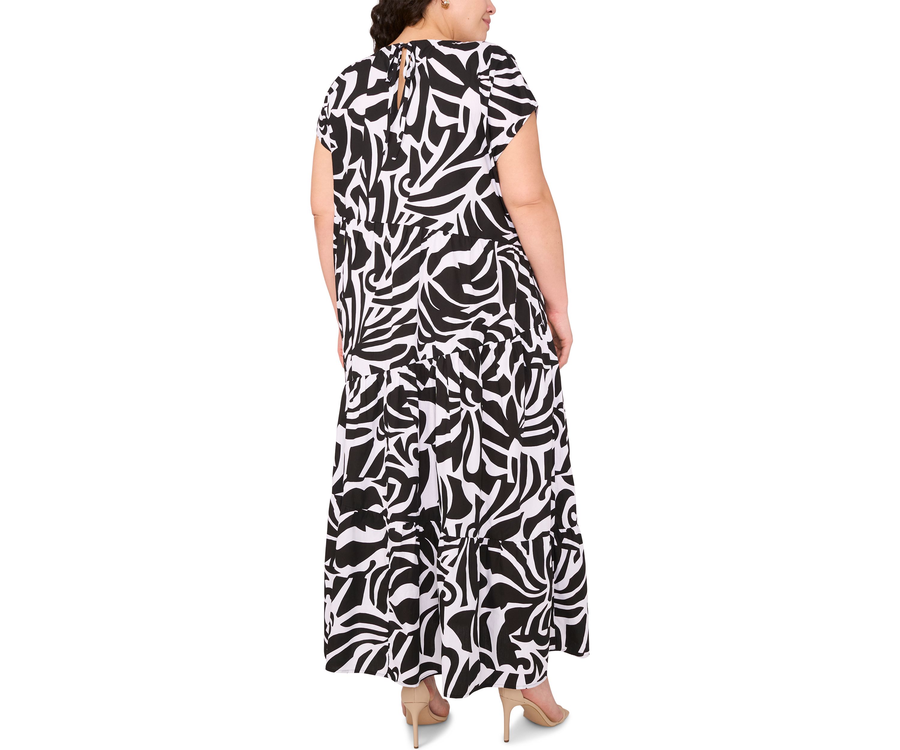 Plus Size Crew Neck Printed Dress