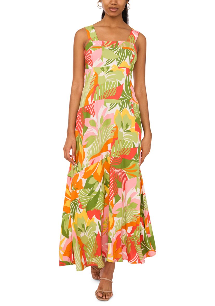 Msk Women's Salted Lime Smocked Back Maxi Dress, XL