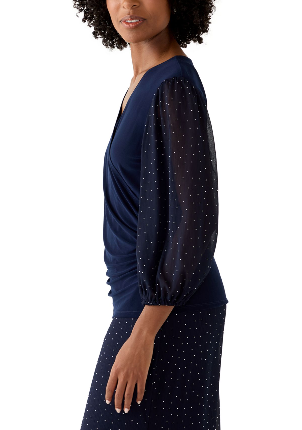 Womens Long Sleeve V-Neck Top