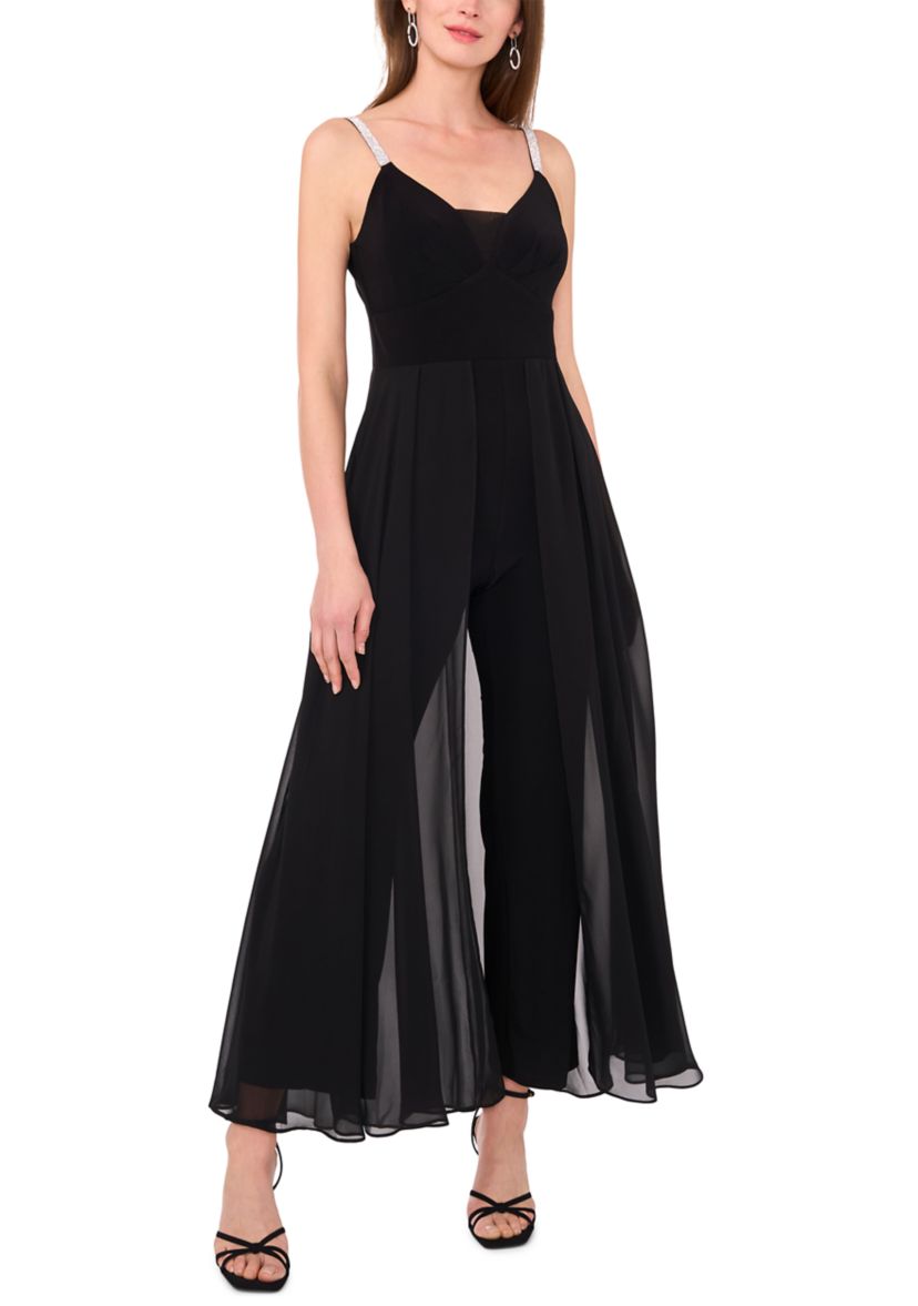 Womens Solid Sleeveless Jumpsuit