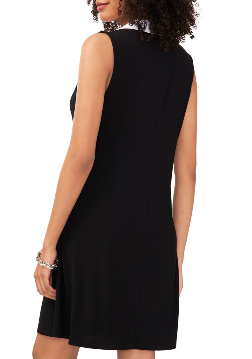 Womens Sleeveless A-Line Dress with Collar