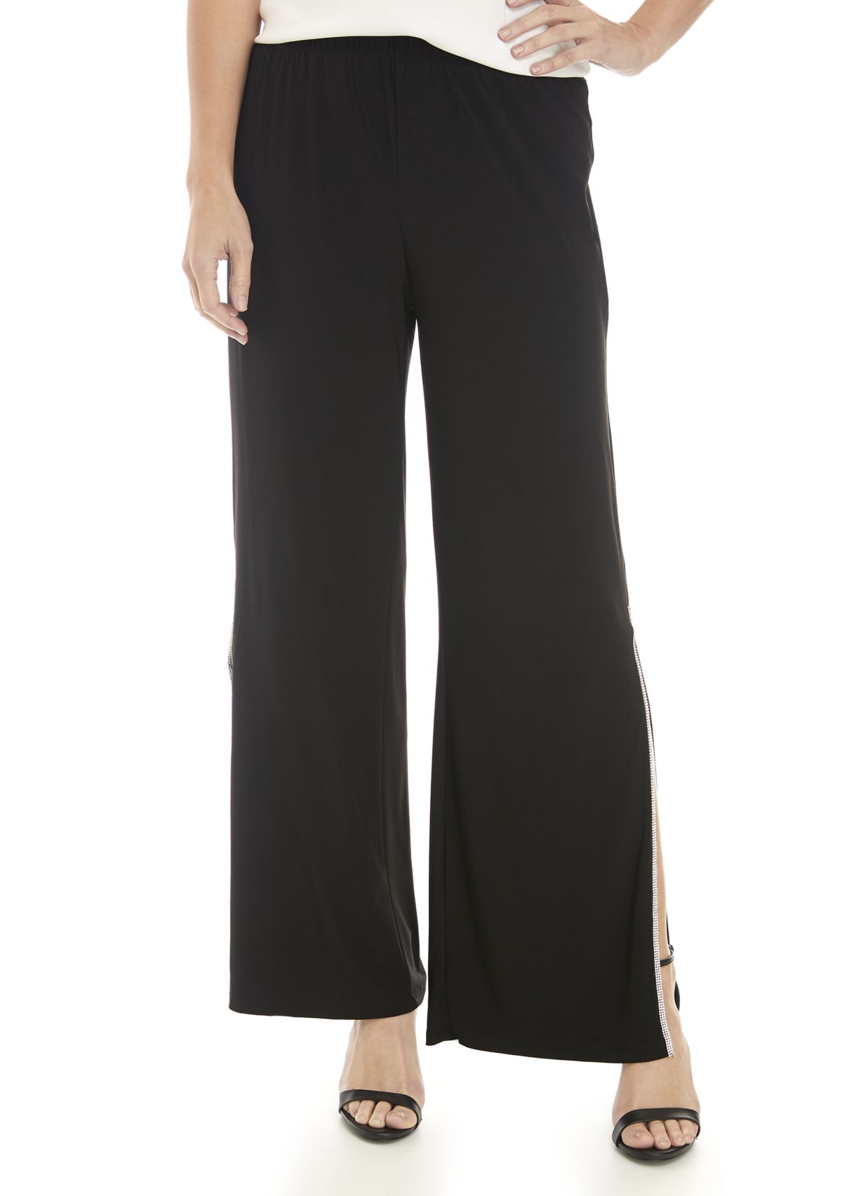 Womens Rhinestone Split Pants