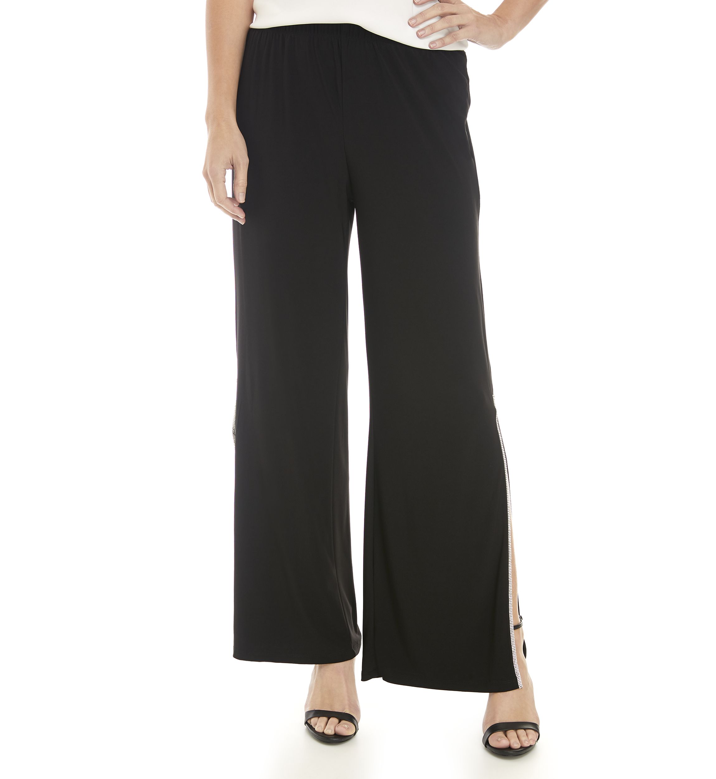 Womens Rhinestone Split Pants