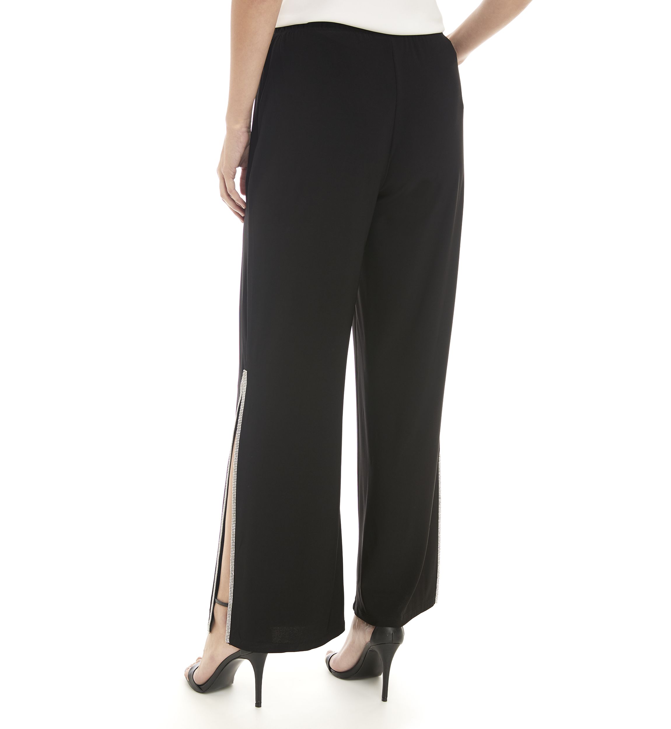 Womens Rhinestone Split Pants