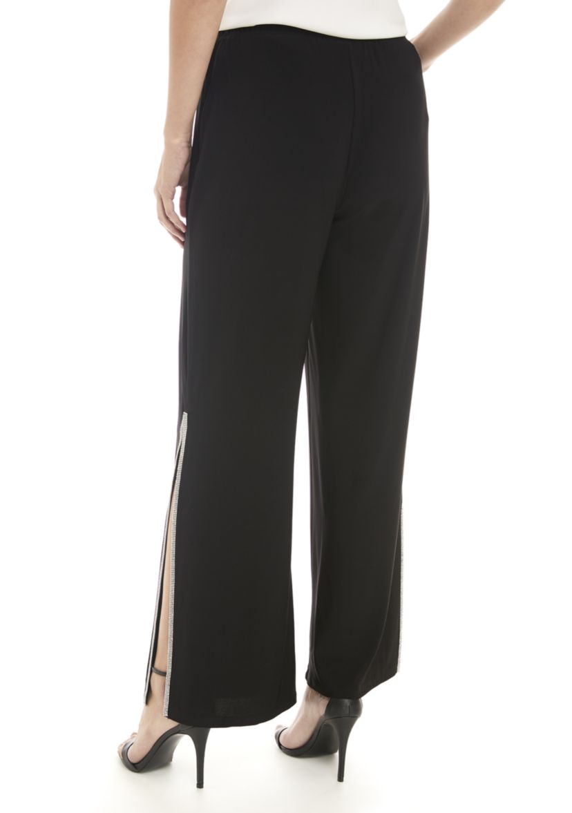 Womens Rhinestone Split Pants