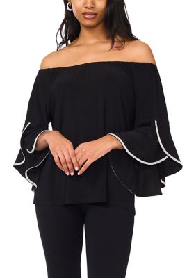 FREE SPIRIT BELL SLEEVE TOP MUSTARD - BLAKELEY