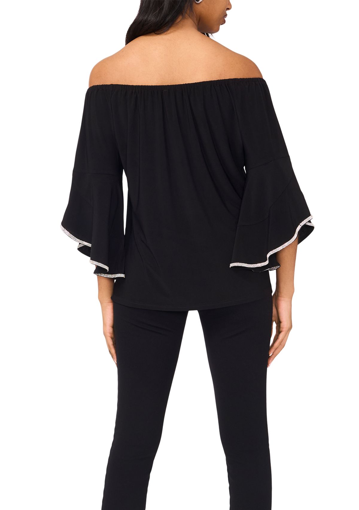 Womens Bell Sleeve Off the Shoulder Top