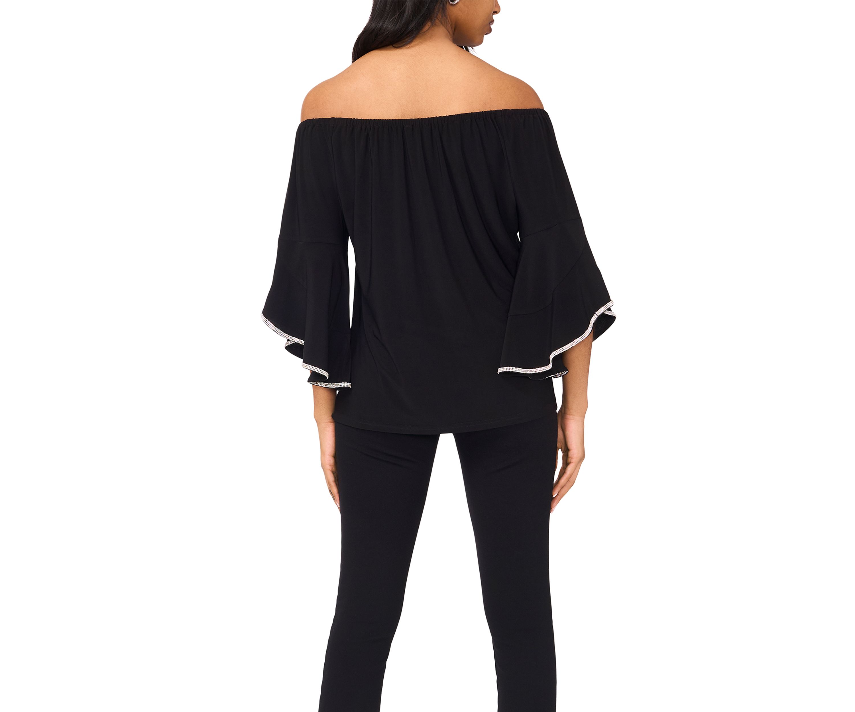 Womens Bell Sleeve Off the Shoulder Top