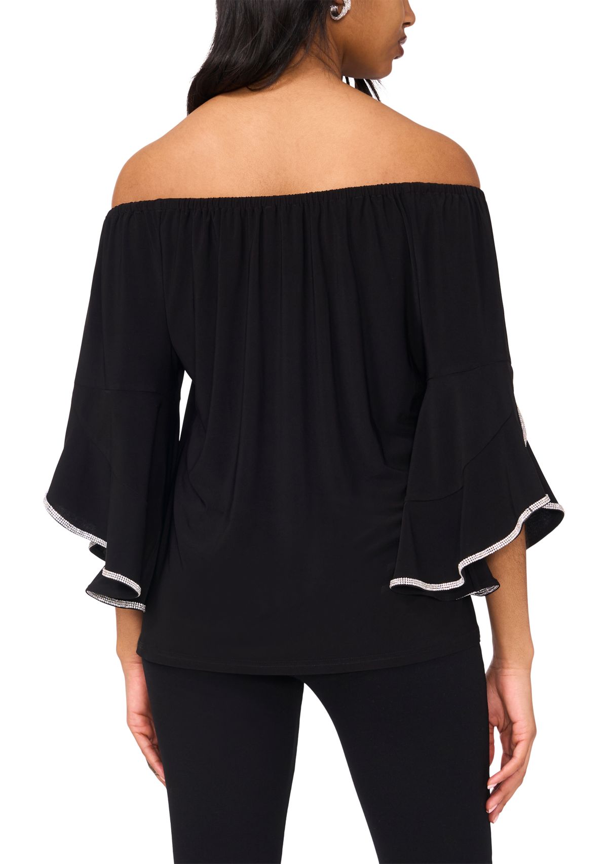 Womens Bell Sleeve Off the Shoulder Top