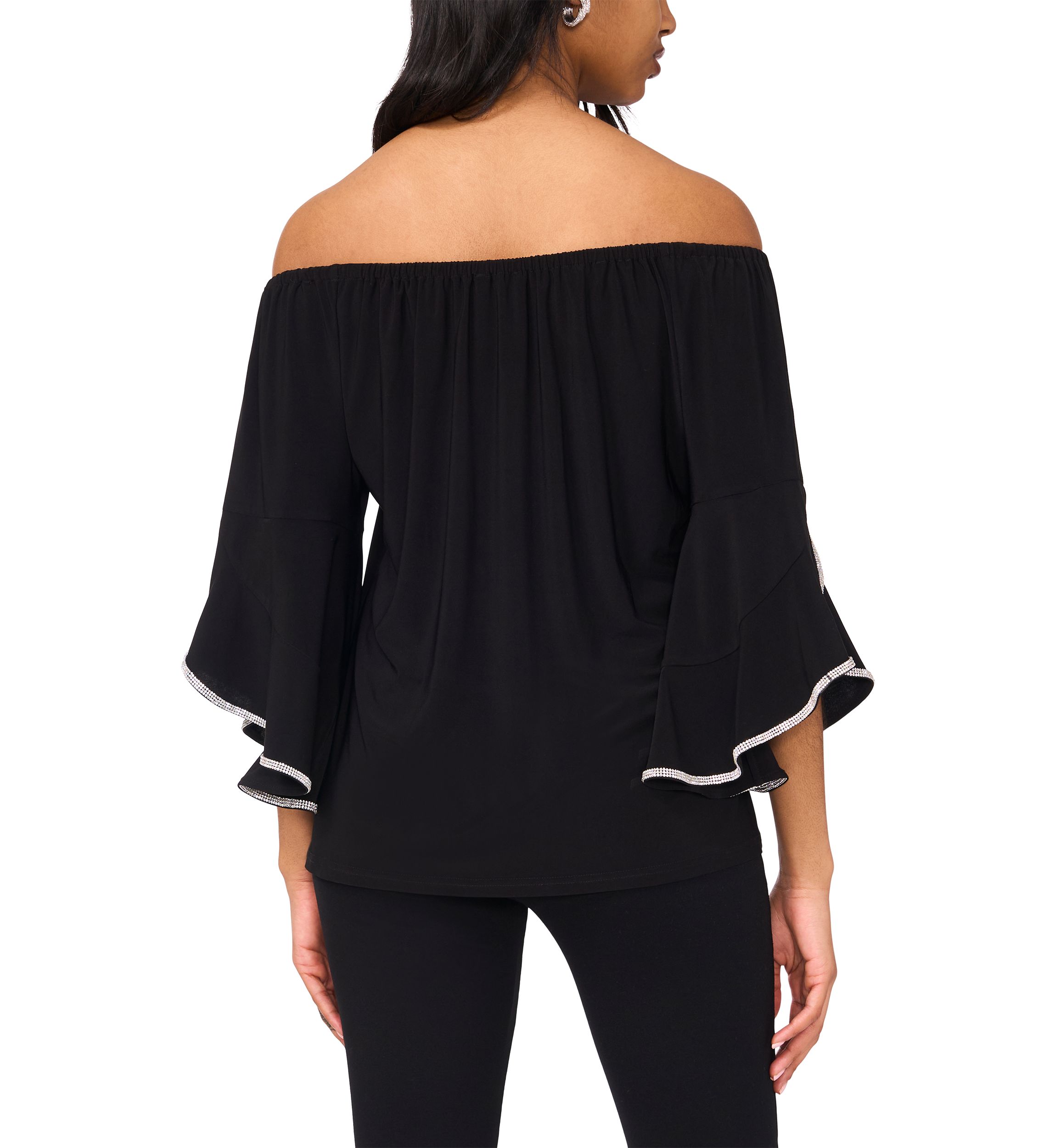 Womens Bell Sleeve Off the Shoulder Top