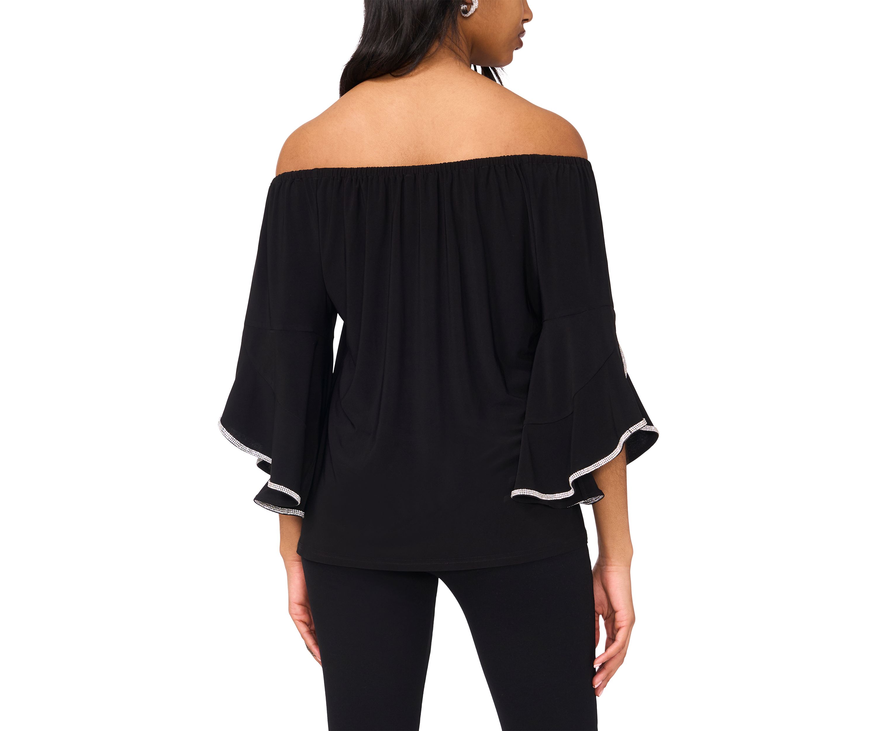 Womens Bell Sleeve Off the Shoulder Top