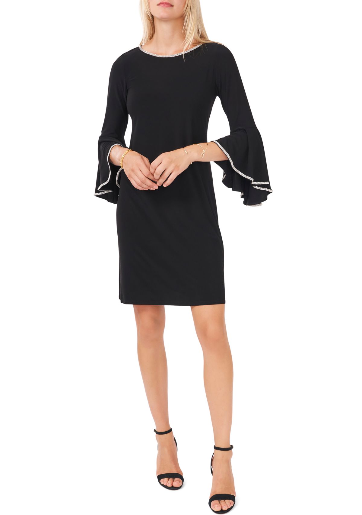 Womens Boat Neck Solid Dress