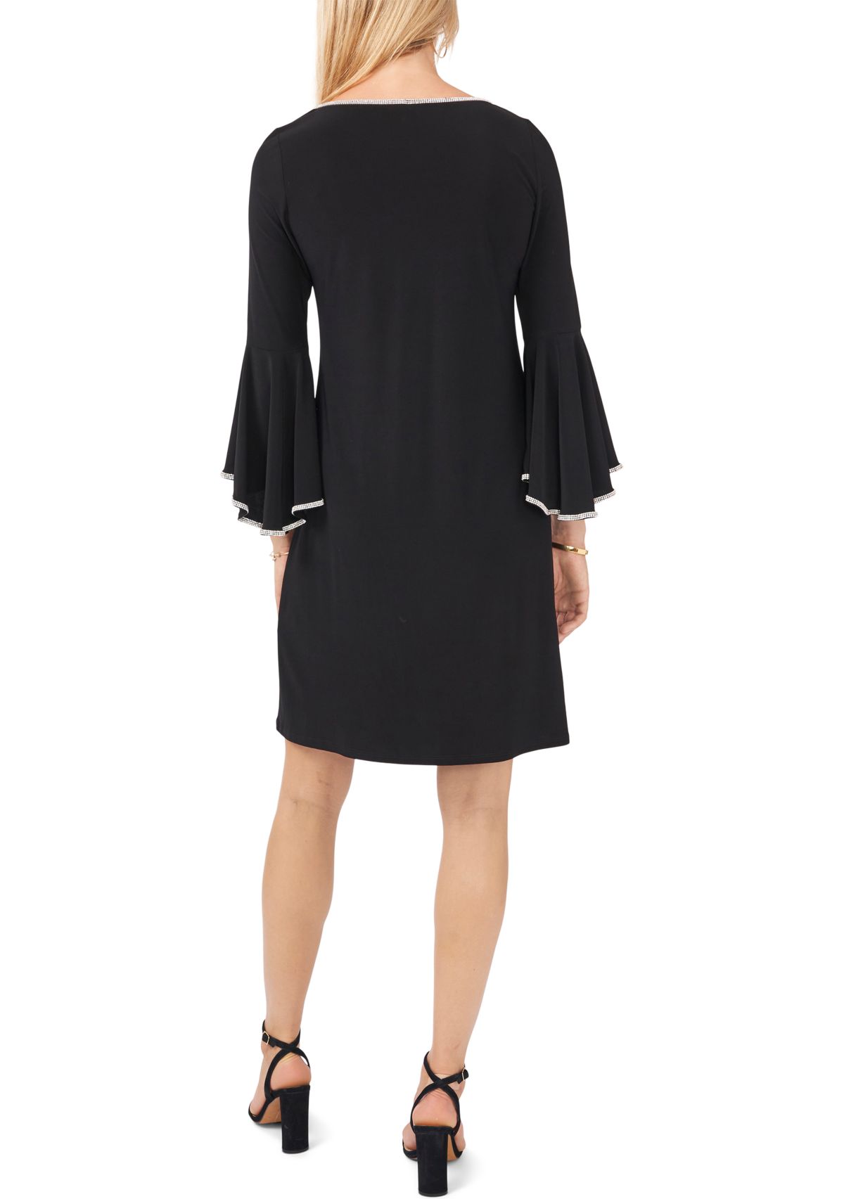 Womens Boat Neck Solid Dress