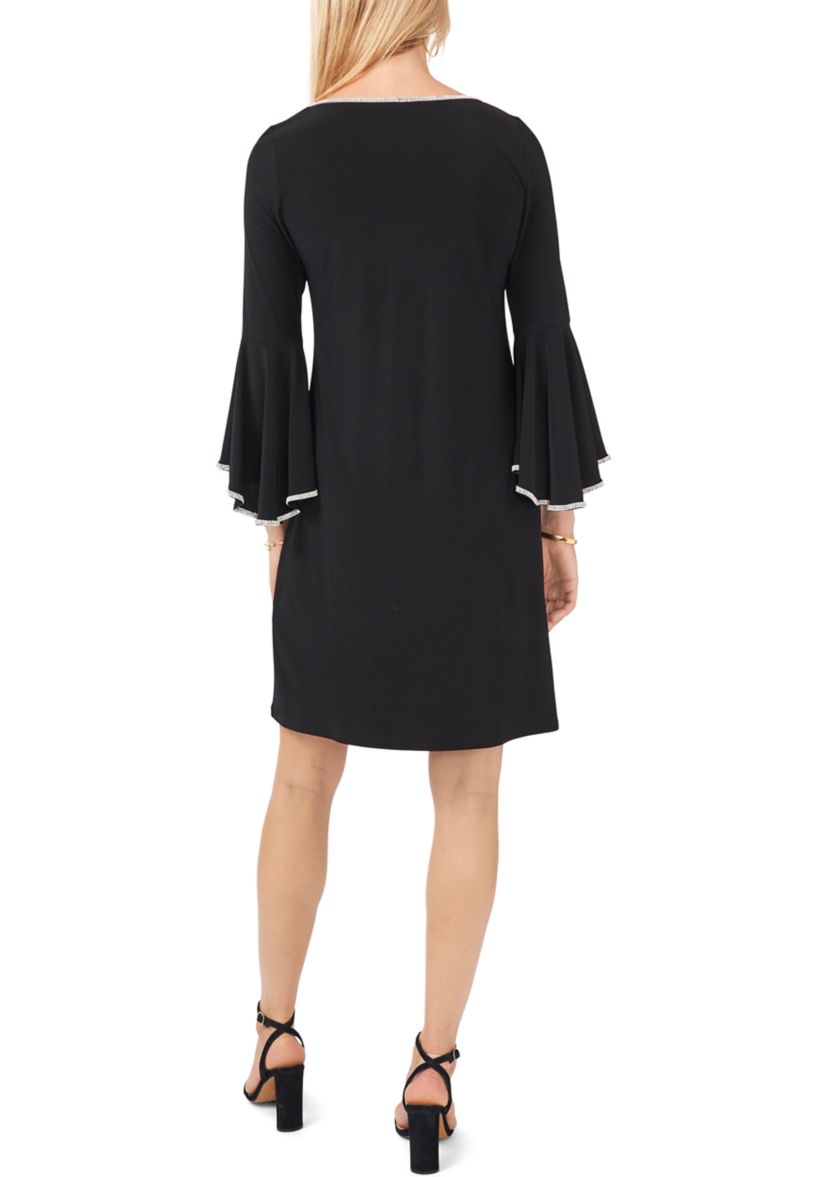 Womens Boat Neck Solid Dress