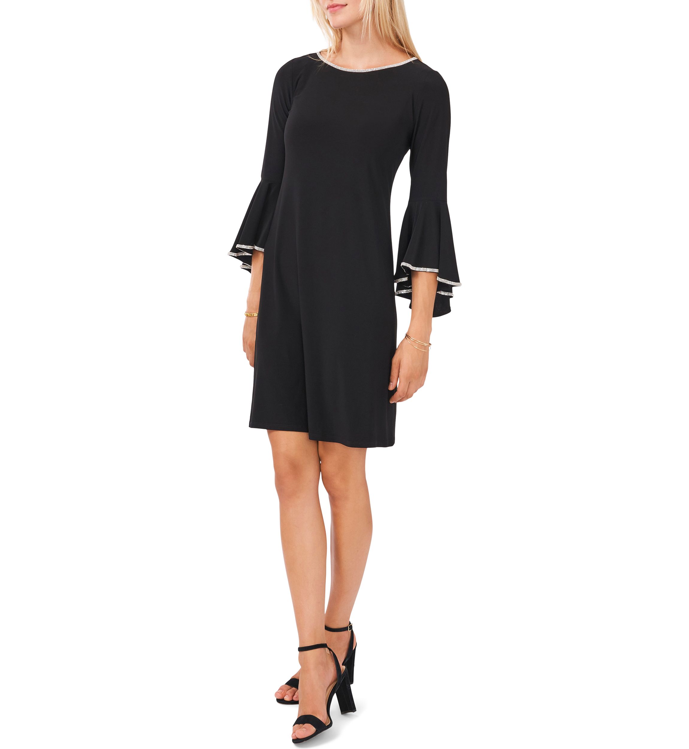 Womens Boat Neck Solid Dress