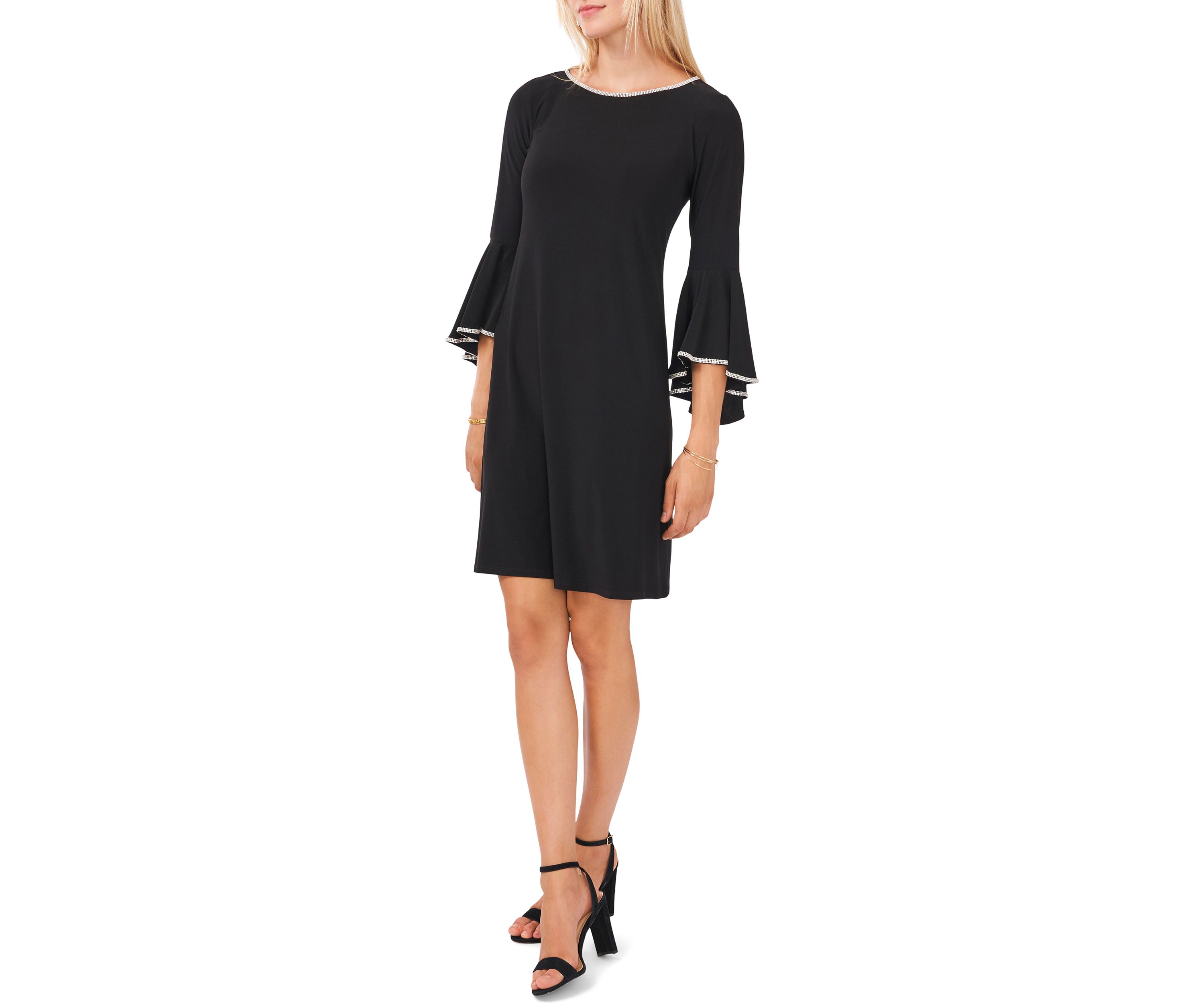 Womens Boat Neck Solid Dress