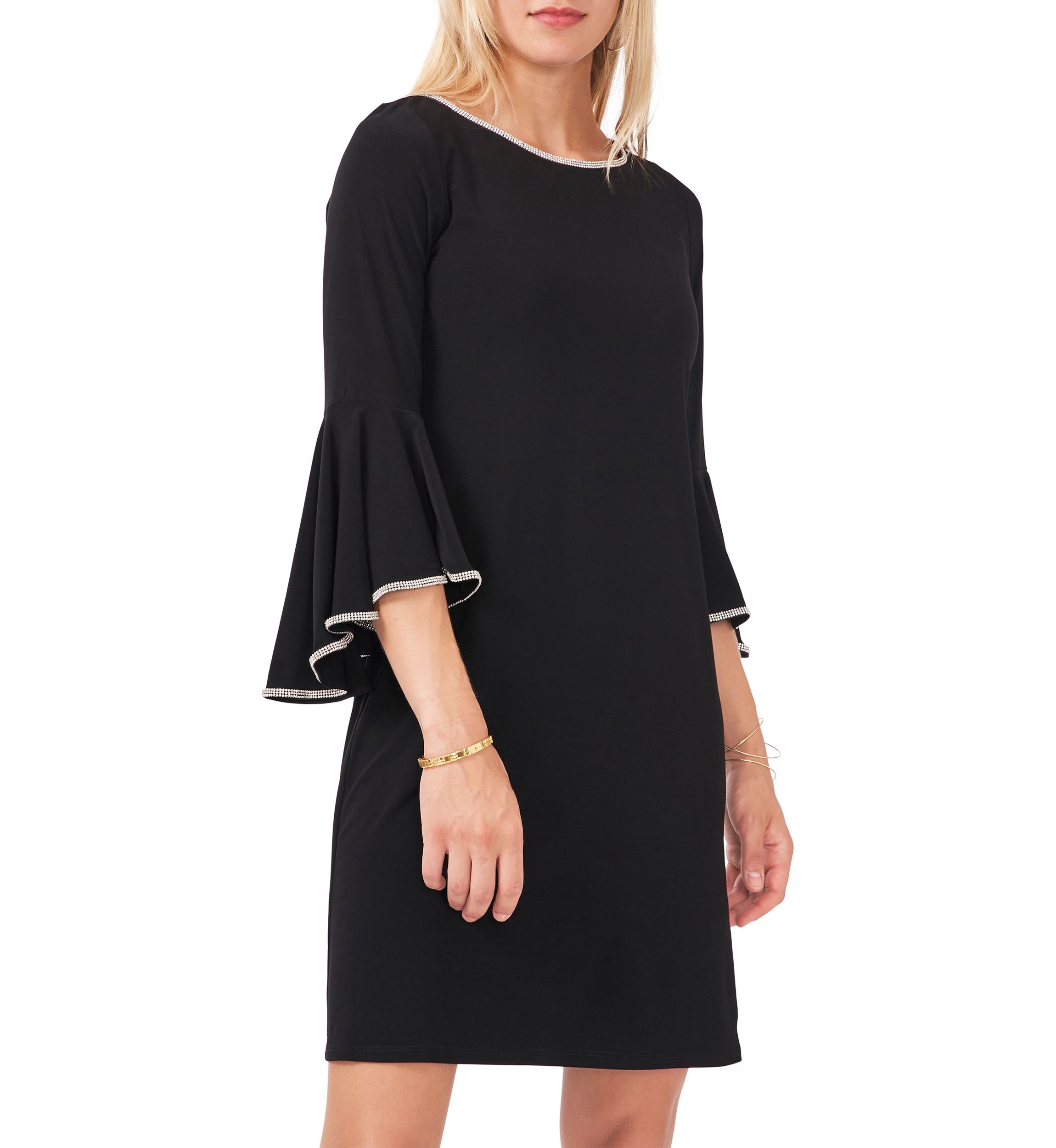 Womens Boat Neck Solid Dress