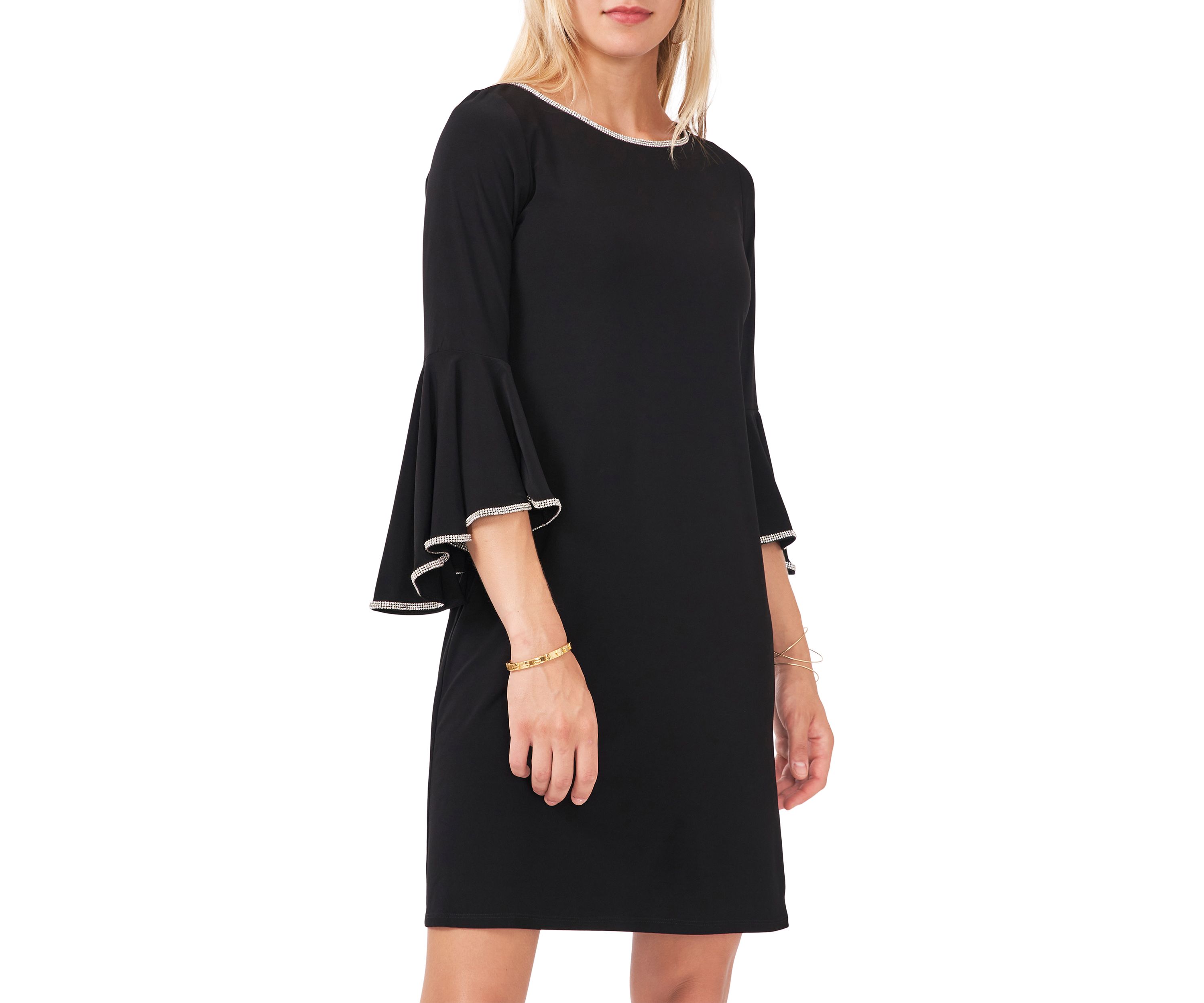 Womens Boat Neck Solid Dress