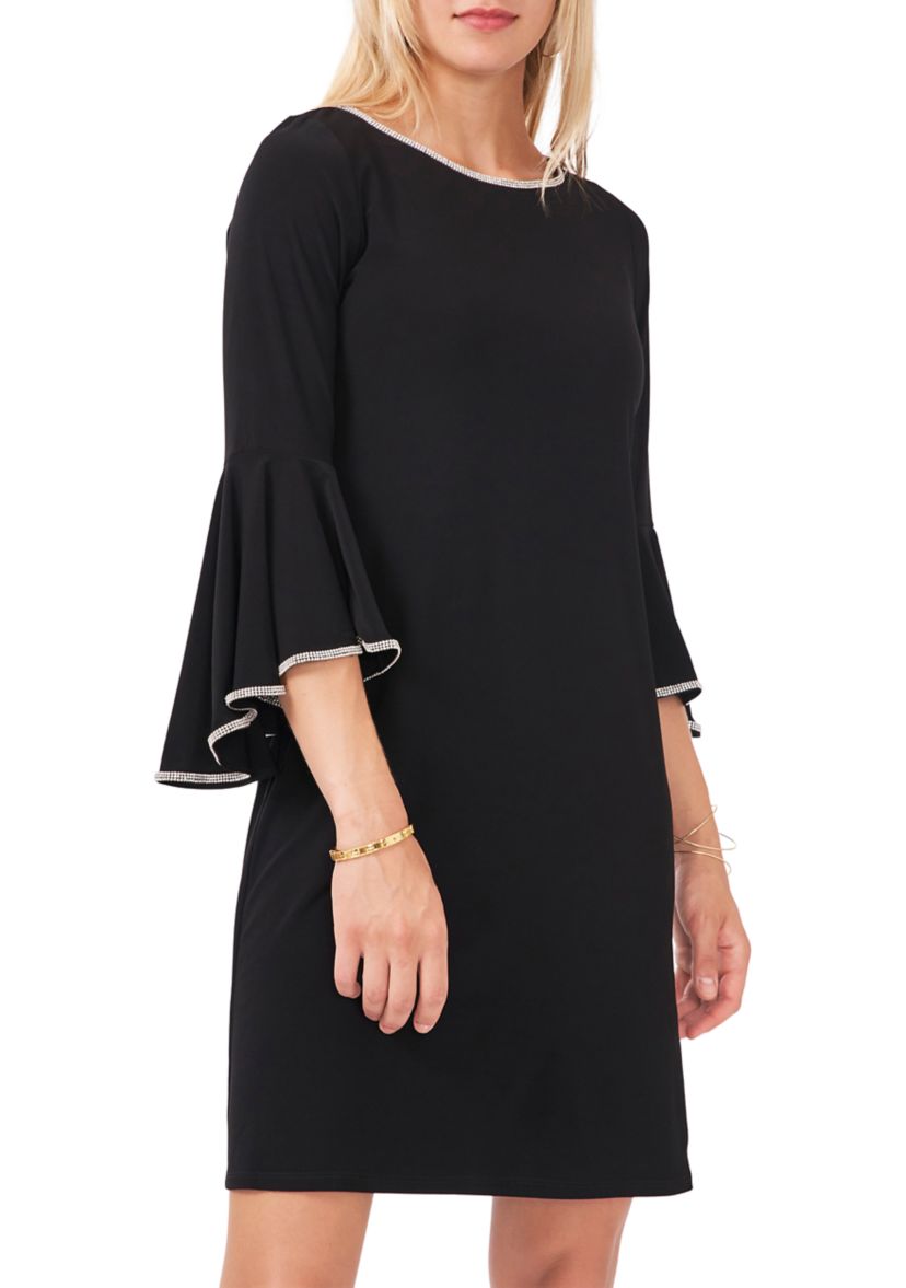 Womens Boat Neck Solid Dress
