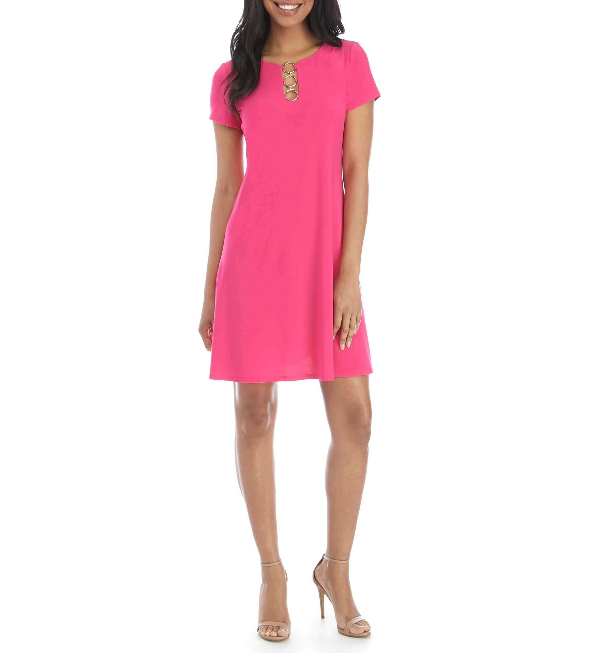 Womens Short Sleeve 3 Ring Dress