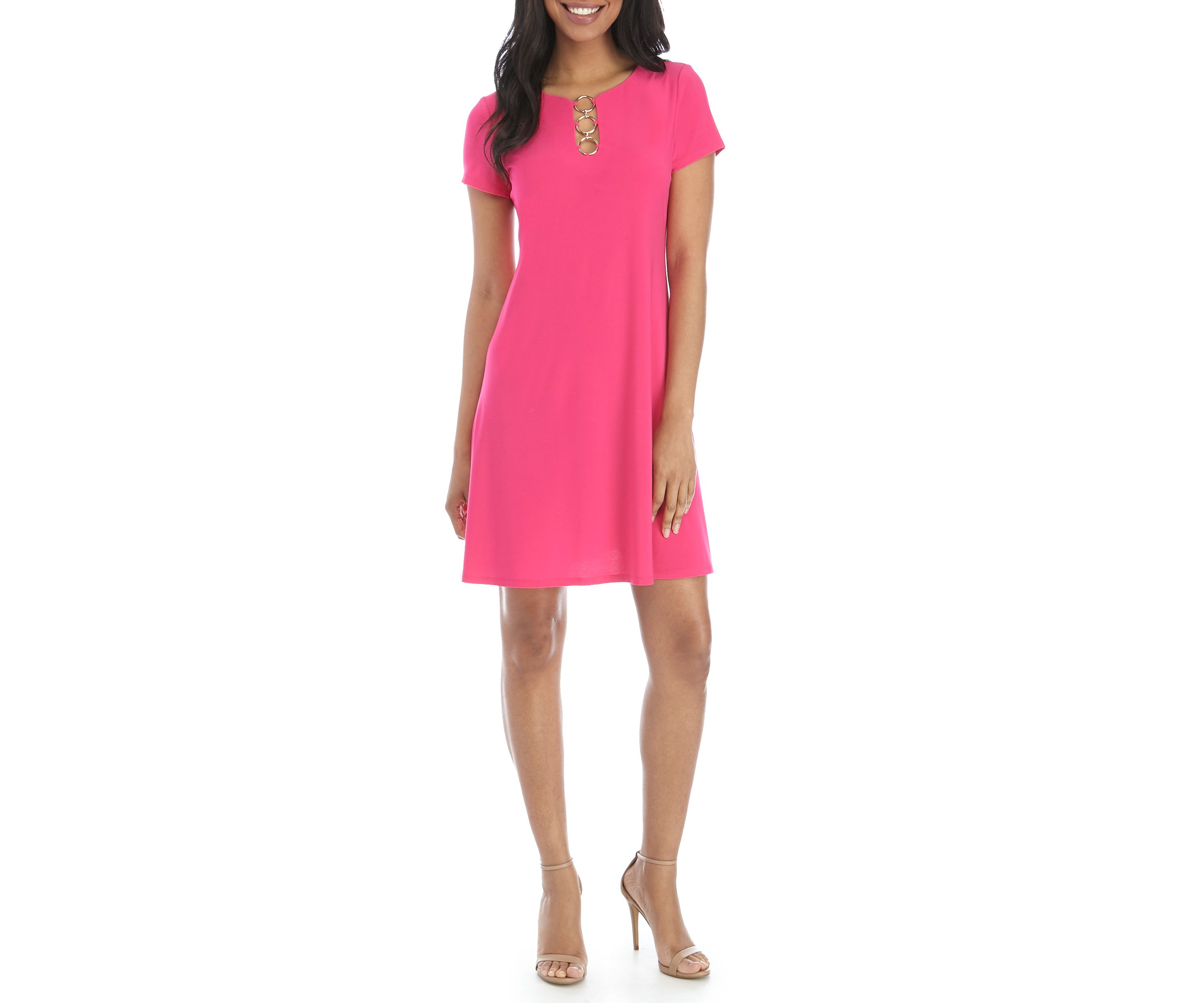 Womens Short Sleeve 3 Ring Dress