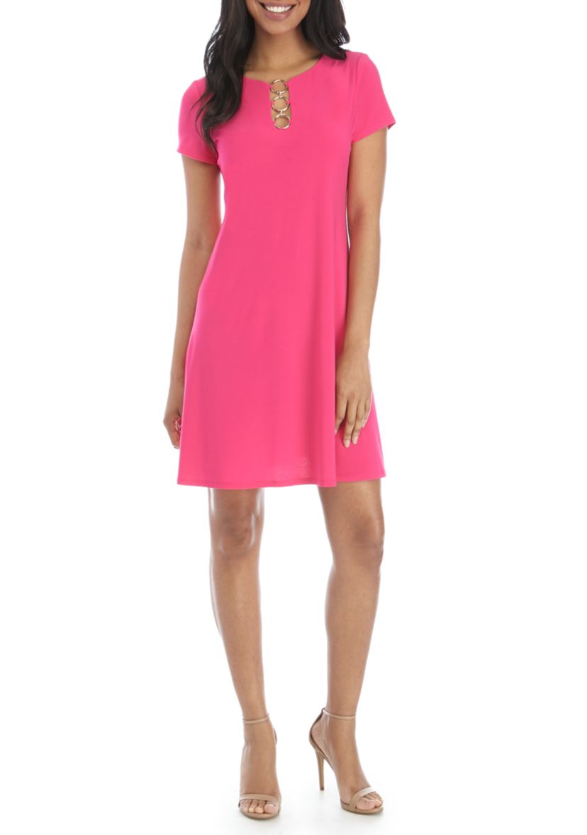 Womens Short Sleeve 3 Ring Dress