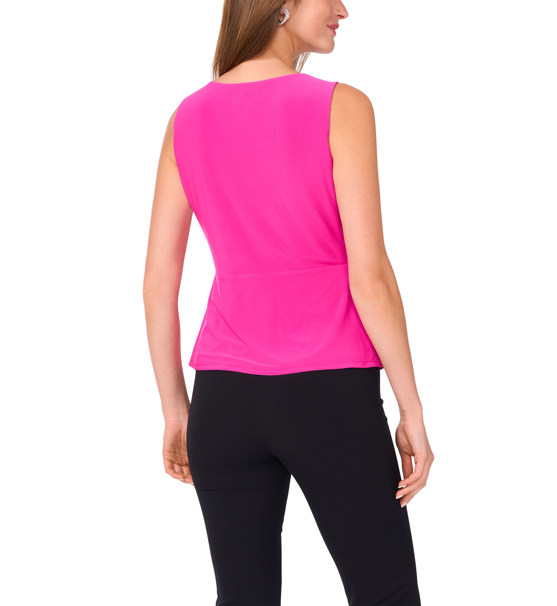 Womens Sleeveless V-Neck Solid Top
