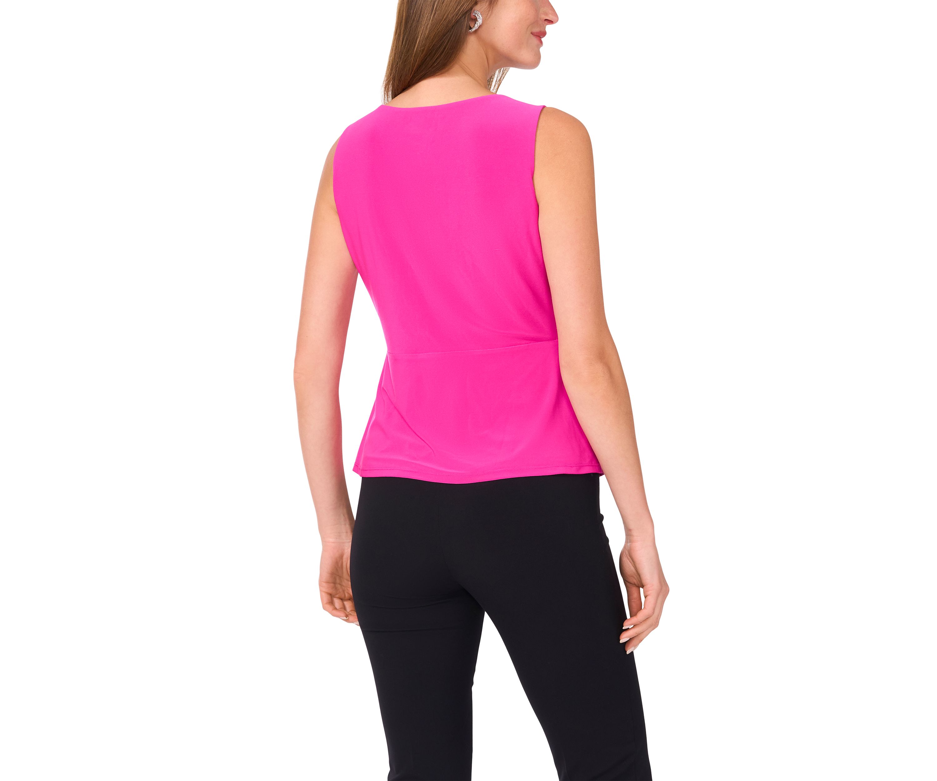 Womens Sleeveless V-Neck Solid Top