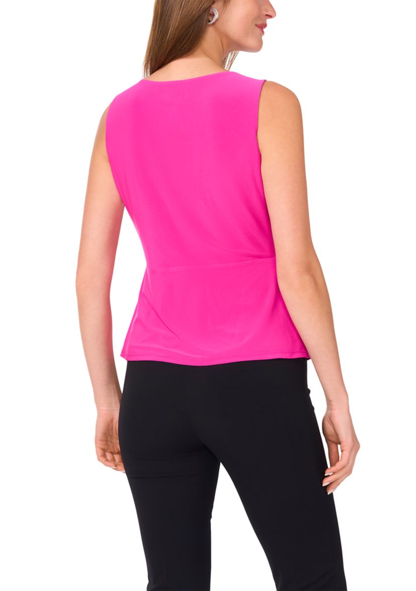 Womens Sleeveless V-Neck Solid Top