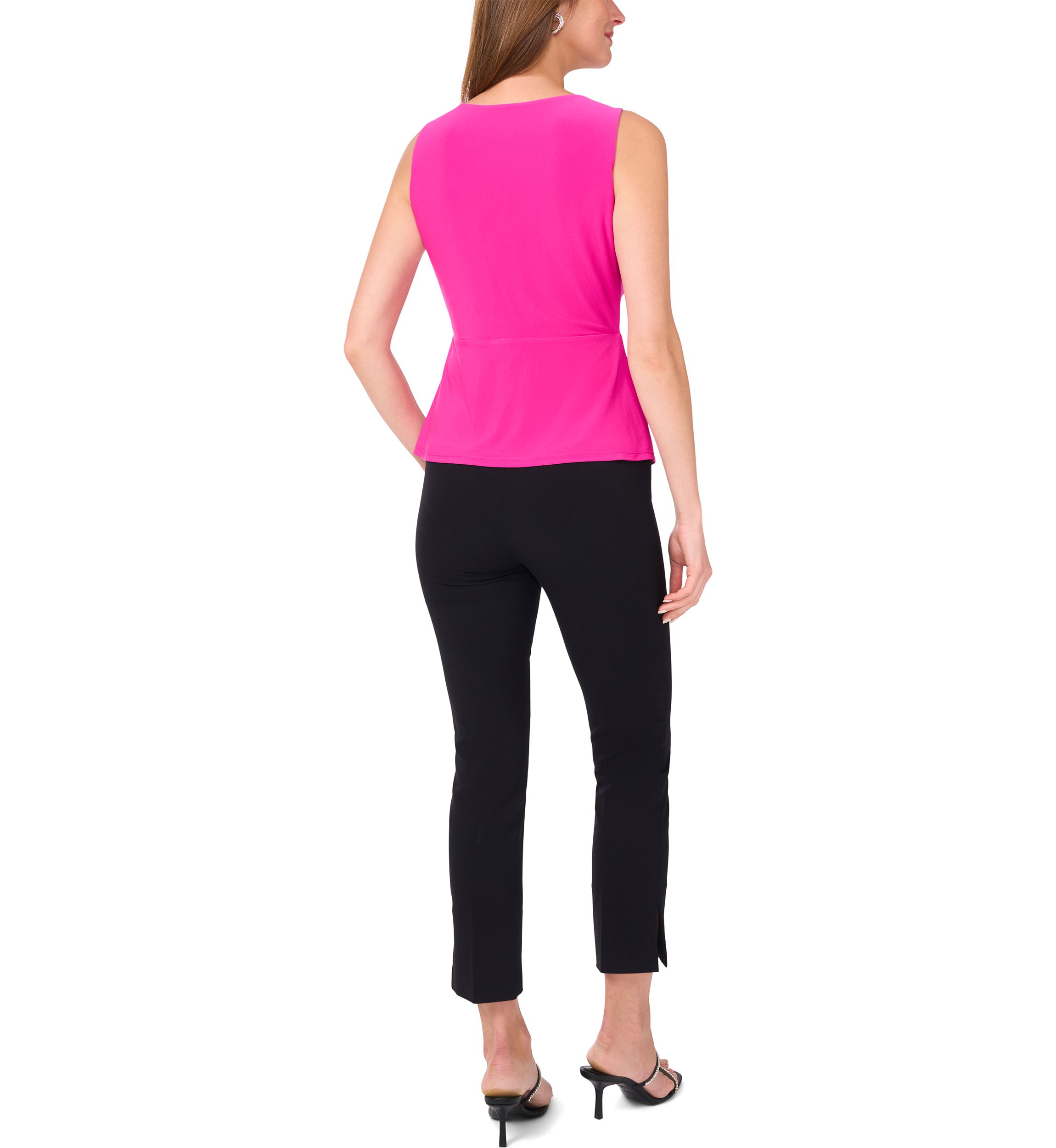 Womens Sleeveless V-Neck Solid Top
