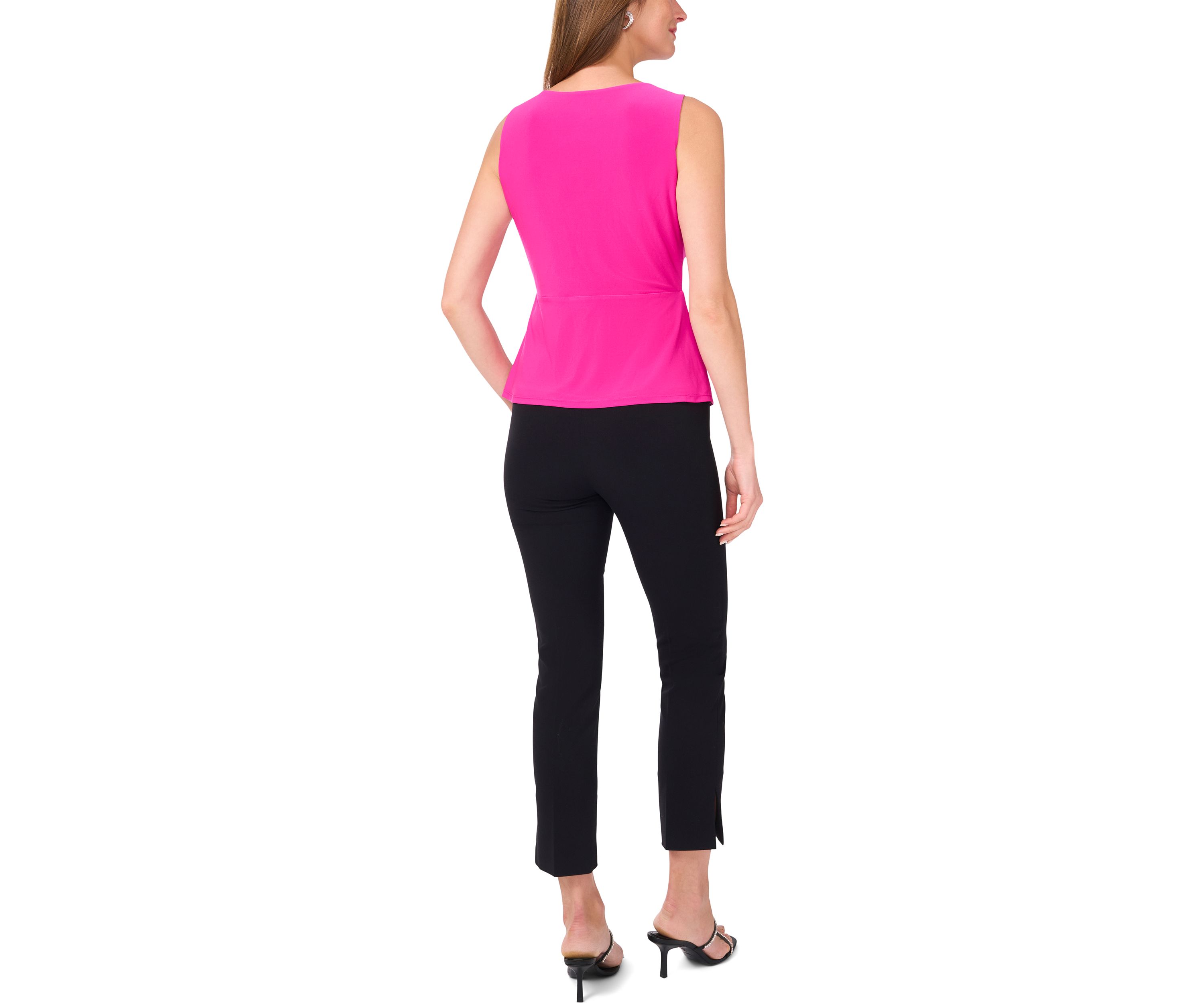 Womens Sleeveless V-Neck Solid Top