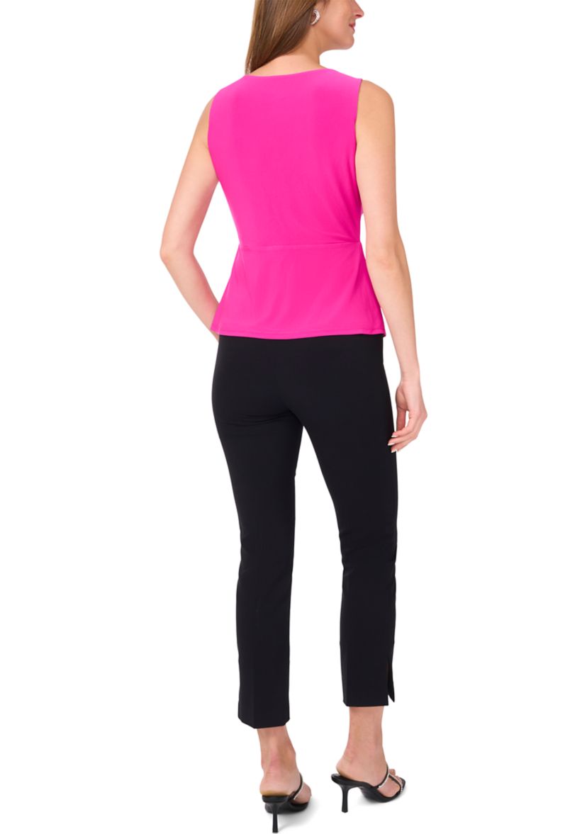 Womens Sleeveless V-Neck Solid Top