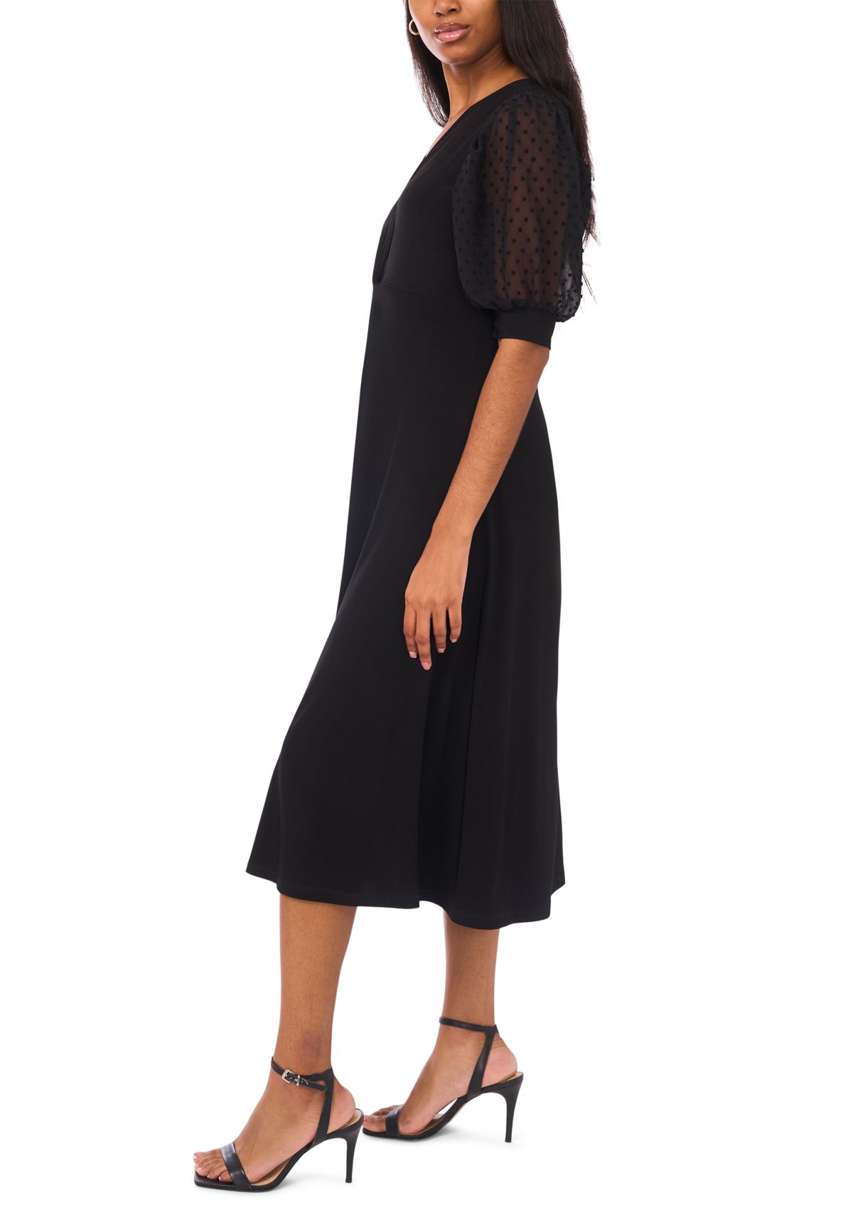 Womens Short Sleeve Twist Midi Dress