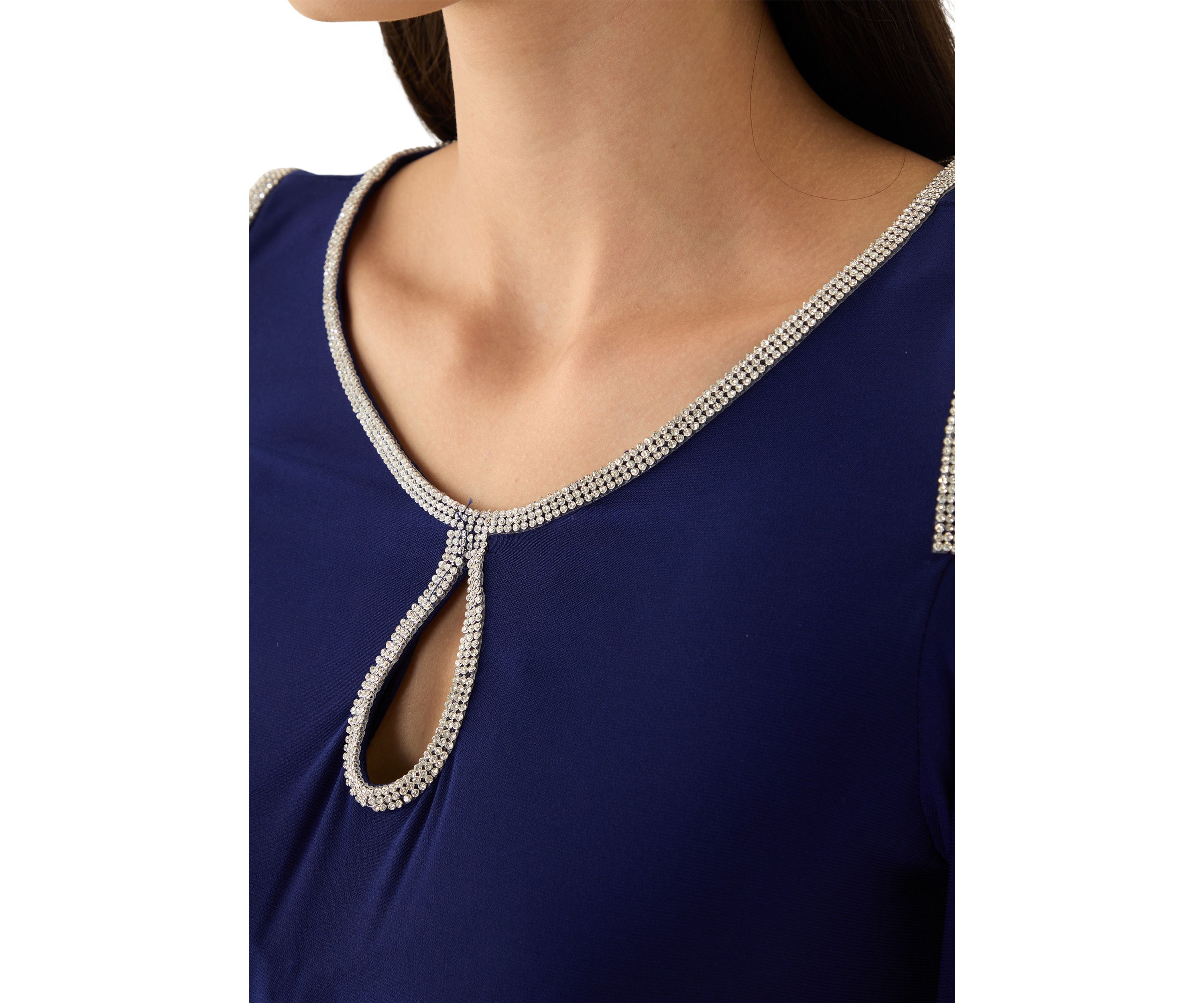 Womens Cold Shoulder Keyhole Neck Jumpsuit