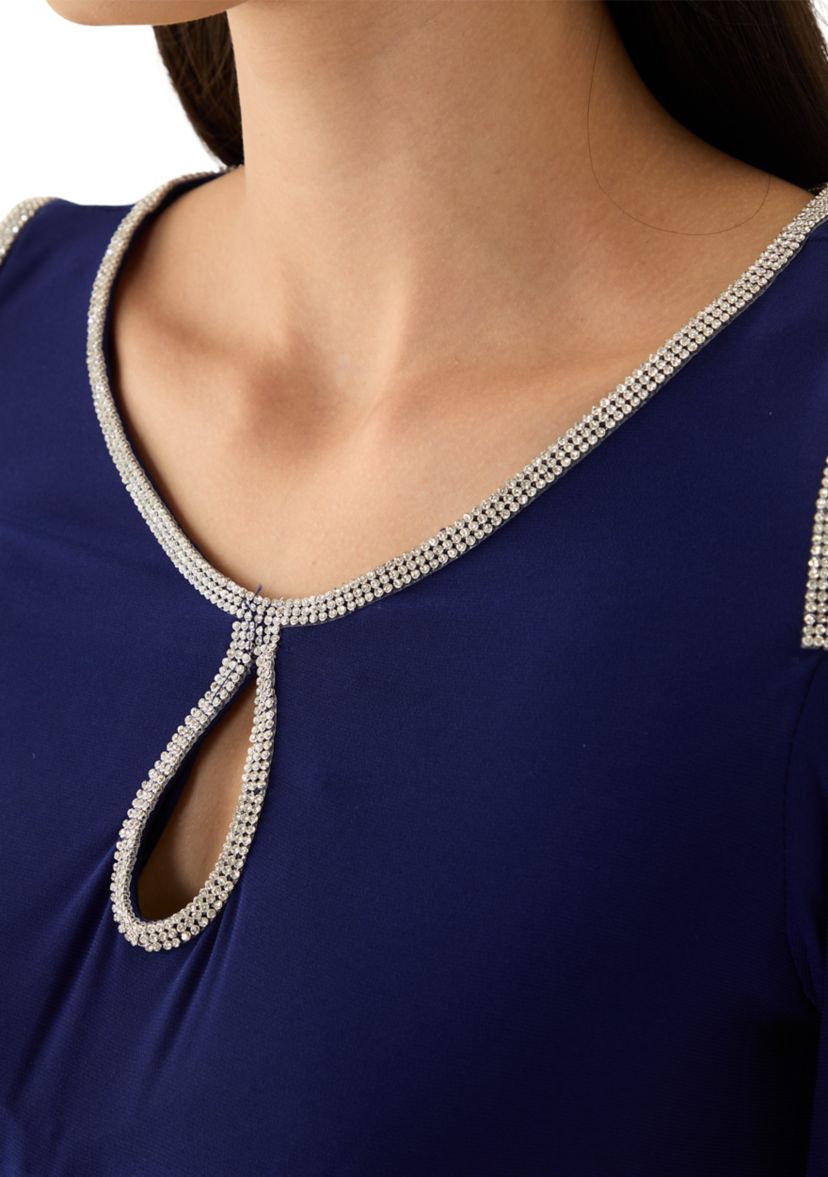 Womens Cold Shoulder Keyhole Neck Jumpsuit